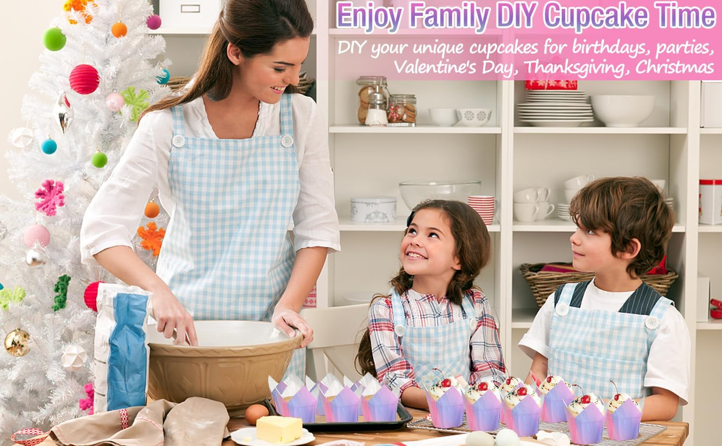 100-Piece Tulip Cupcake Liners | Greaseproof Muffin Cups for Baking Cakes, Weddings, Birthdays, Parties image number 2