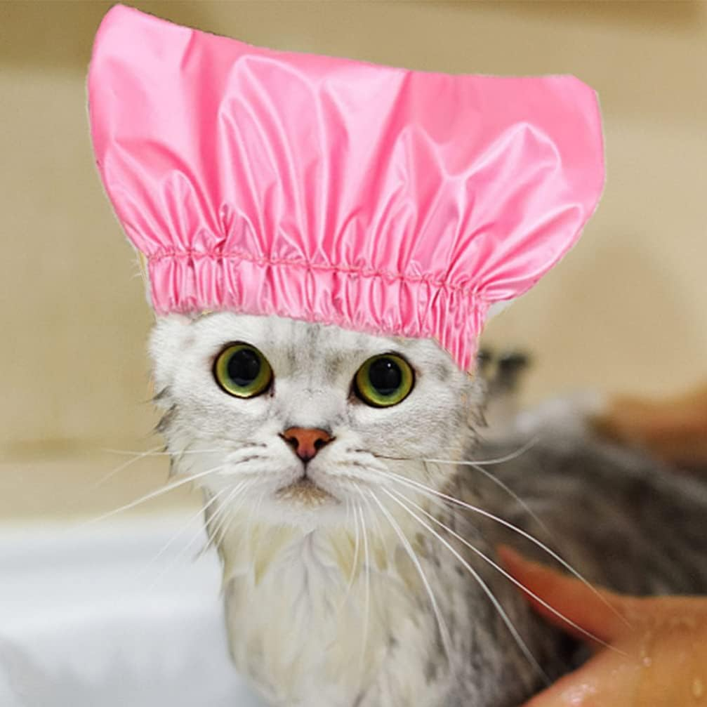 STOBOK Pet Shower Cap Cat Shower Supply Dog Bath Cap Waterproof Cat Cap Overhanging Pet Bath Head Cap for Cat Kitten Shower Cap Bath Ear Covers Pet Shower Hat image number 6