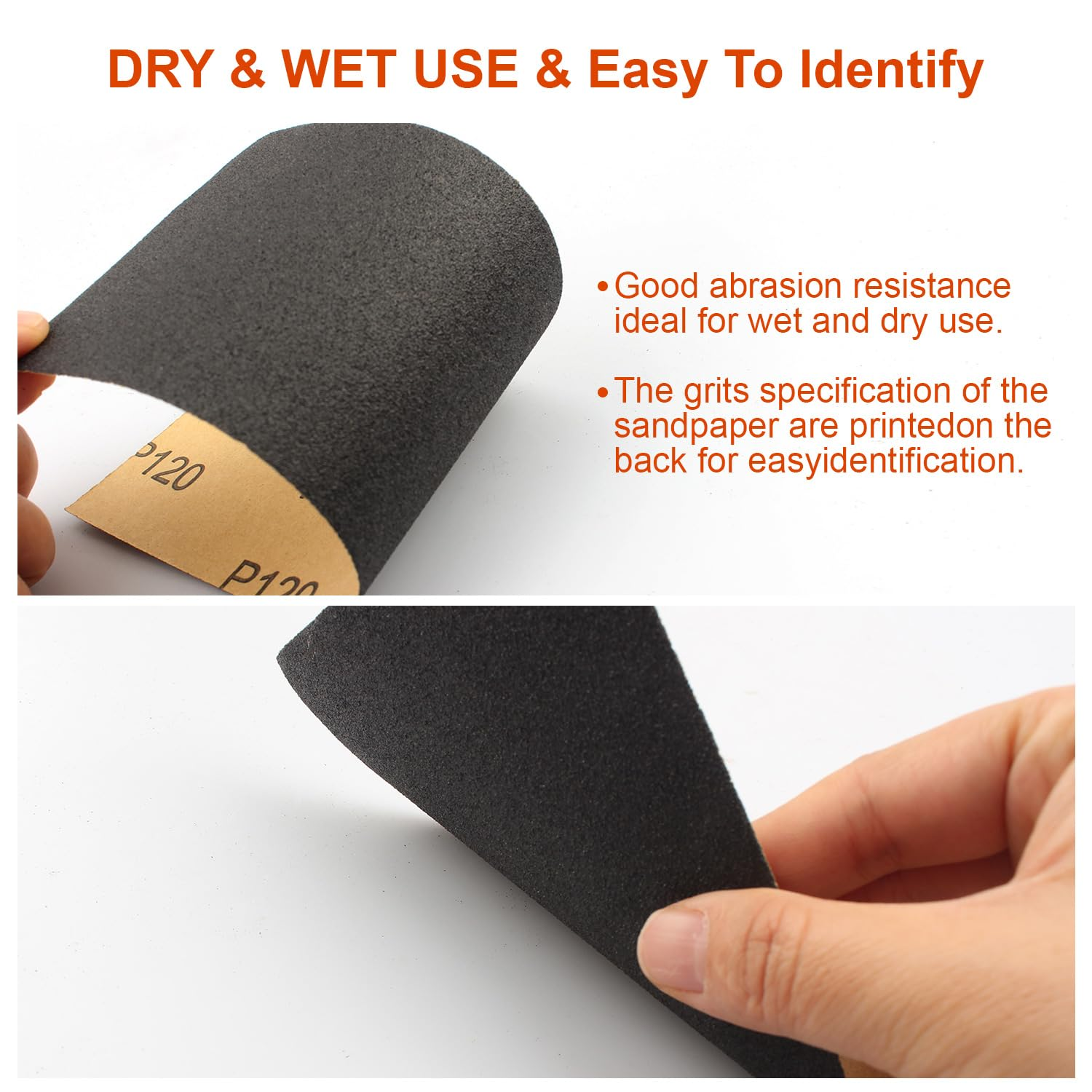 Sand Paper,48 PCS Sandpaper,120 to 5000 Assorted Grit Sandpaper Sheets,9 X 3.6 Inch Premium Wet Dry Sandpaper for Wood Furniture Finishing,Metal Sanding image number 3