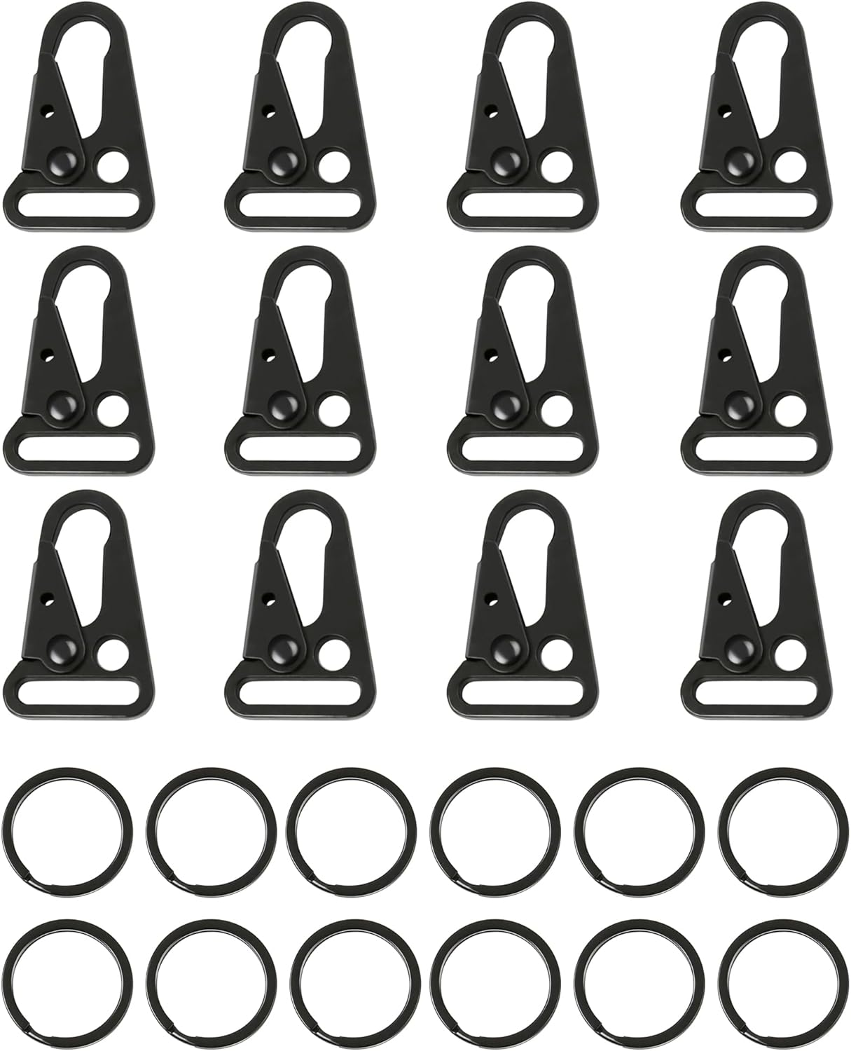 Vagocom 12 Sets Tactical Snap Hooks, 1" Small Keychain Clip with Metal Key Ring for Molle Bags,Paracord Bracelets,Use for Camping,Hiking,Traveling,Outdoor Activity image number 6