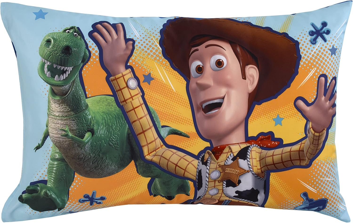Disney Toy Story Power up 2 Pack Fitted Sheet and Pillowcase Toddler Sheet Set, Blue/Green image number 3