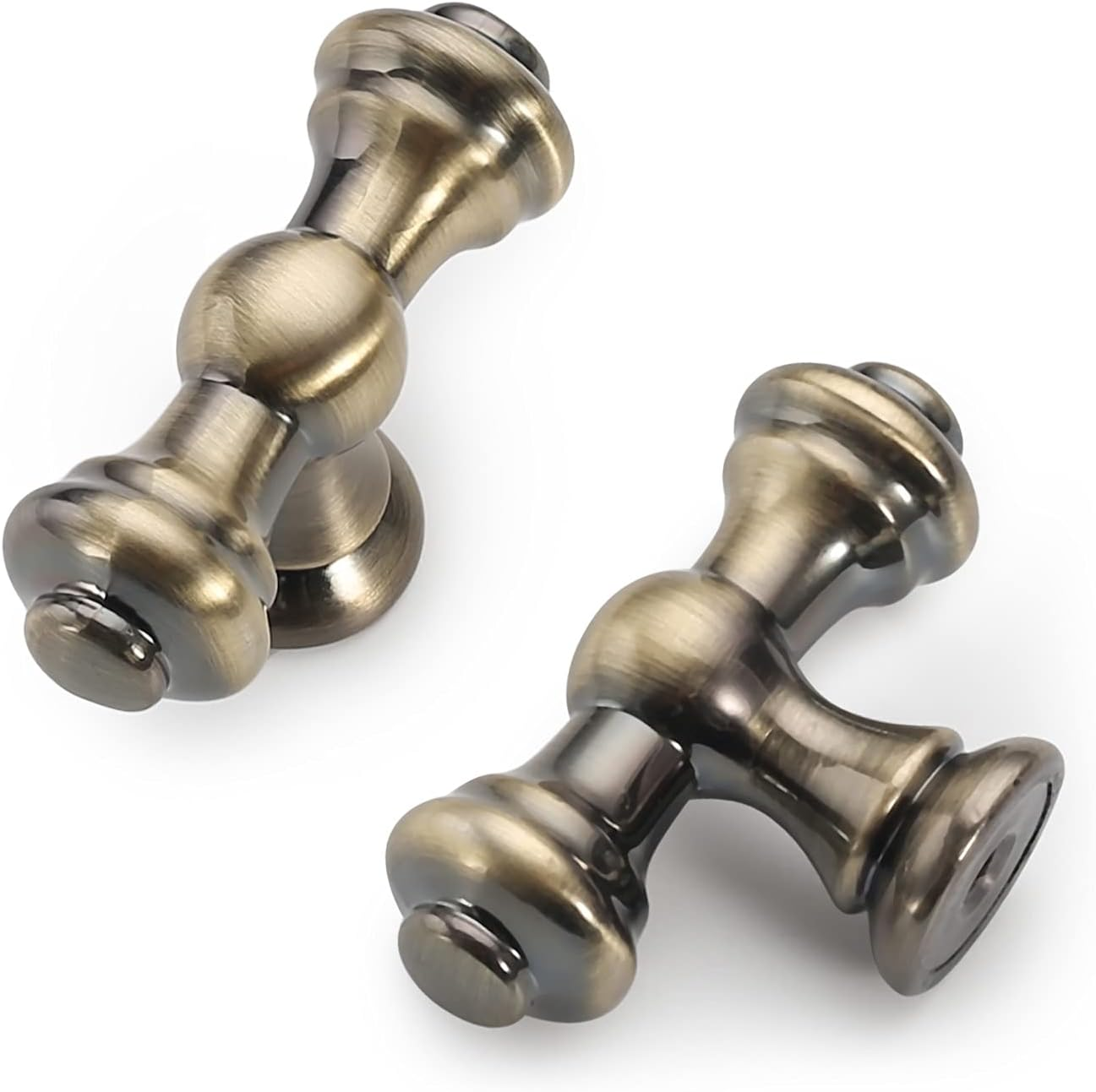 Asidrama 10 Pack Brushed Antique Brass Kitchen Cabinet Knobs Dresser Knobs Drawer Knobs Cabinet Hardware Zinc Knobs for Dresser Drawers image number 4