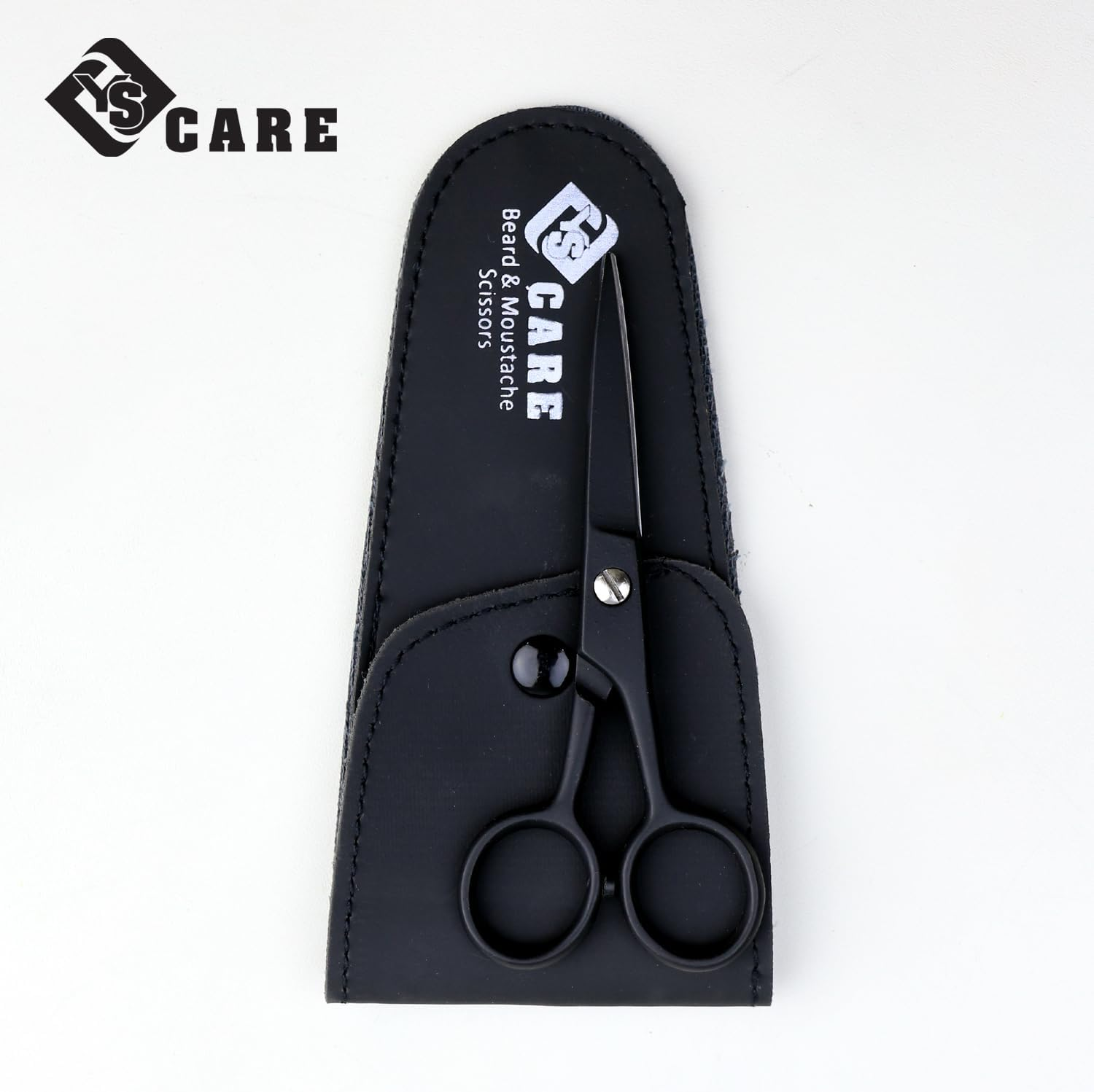 YSCARE Beard & Moustache Scissors for Men Precision Grooming Scissors for Hair Cutting Hairdressing Nose Hair Trimming Stainless Steel (4.5") image number 1