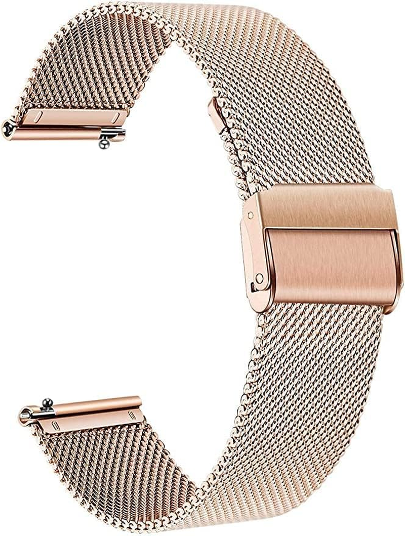 SENLY Compatible with Garmin Venu 2S/ Vivomove 3S/ Vivoactive 4S Band, 18Mm Metal Stainless Steel Adjustable Replace Replacement Bands Fitness Strap for Garmin Venu 2S/Garmin Vivomove 3S