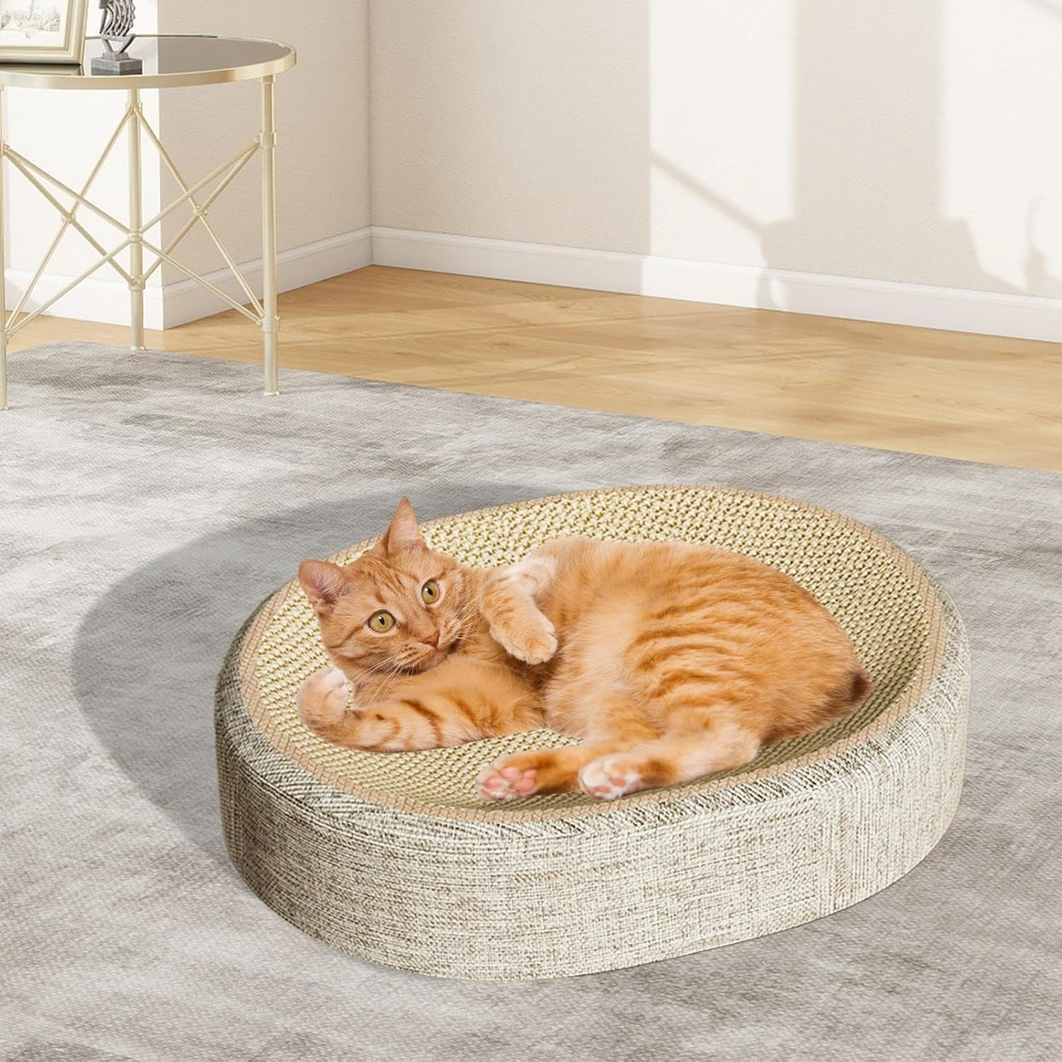 Mwqpgyh Cat Scratching Board - Indoor Scratching Board for House Cats - Sisal Braided Cardboard Cat Furniture Living Room Bedroom Floor Corners image number 6