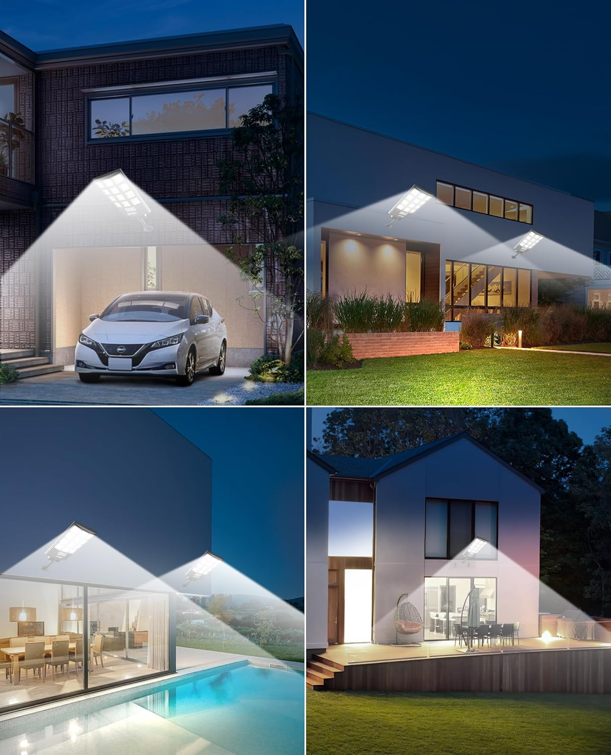 JAYNLT Solar Lights for Outside, 5 Lighting Modes Solar Flood Security Light with Motion Sensor & Dusk to Dawn&Remote, 6500K Street Lamps for Yard Garden,Shop - 4PACK image number 6