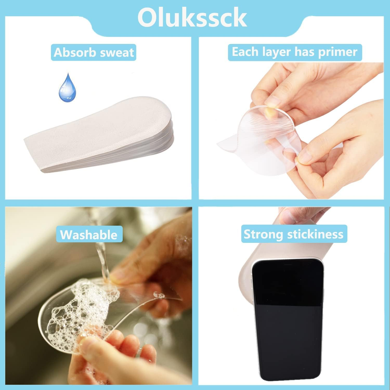 Adjustable Orthopedic Heel Lift Inserts, 1/4" to 1" Gel Heel Pads, Height Increase Insole for Leg Length Discrepancies, Heel Spurs, Heel Pain, Sports Injuries, and Achille Tendonitis (4 Layers) (S, Count, 2) image number 2