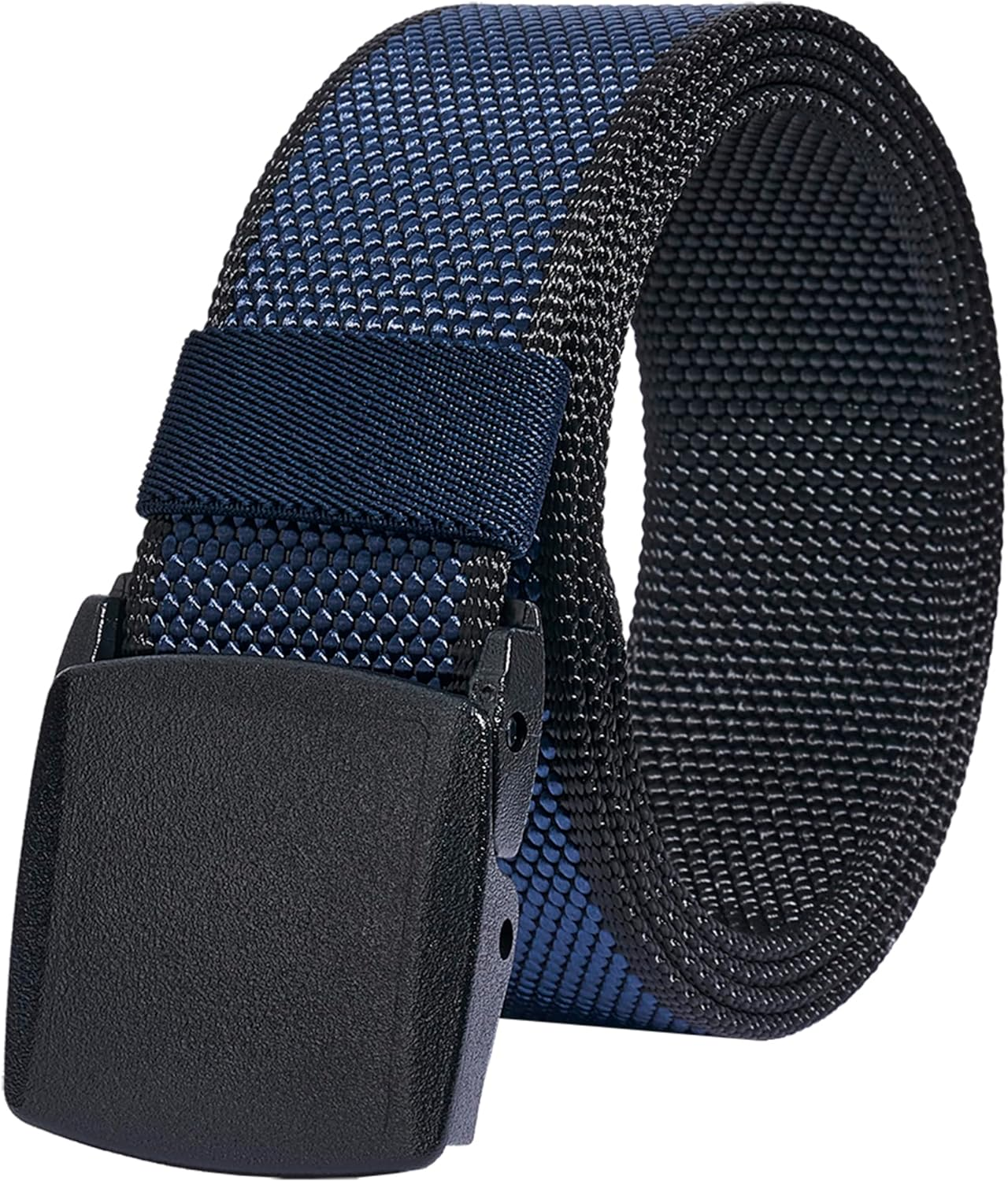 Lionvii Casual Belts for Men - 2 Colors in 1 Reversible with YKK Plastic Buckle - Adjustable Trim to Fit 28-49" Waist