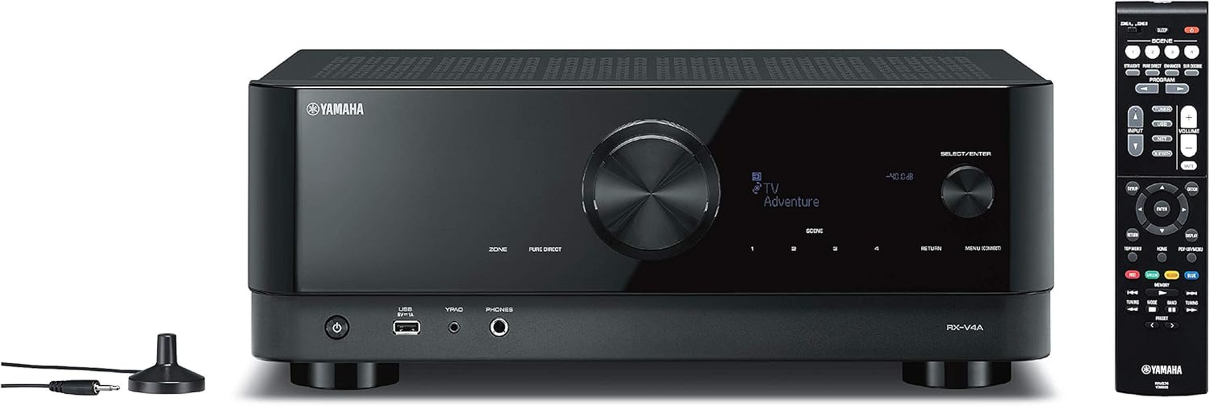 Yamaha RX-V4A 5.2-Channel AV Receiver with Wi-Fi, Bluetooth, Musiccast and Alexa Compatibility, Black