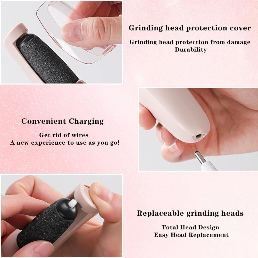 RANJIMA Wireless Electric Callus Remover, USB Rechargeable Electronic Foot File, Foot Care for Hard, Dead and Cracked Dry Skin image number 4