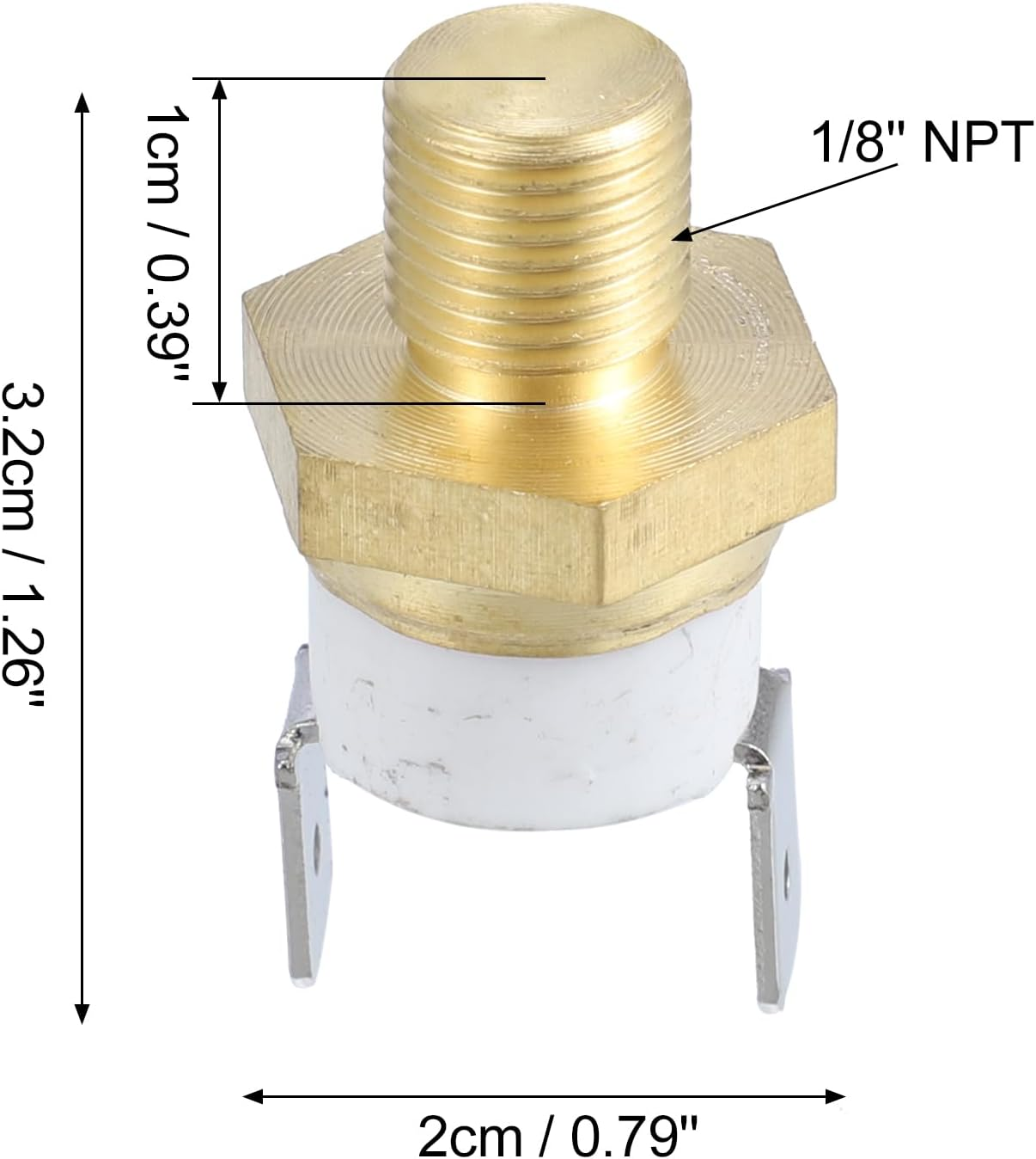 X AUTOHAUX Universal Automotive Radiator Engine Cooling Fan Temperature Thermo Sensor Switch 1/8'' NPT 175-190 Degrees on 155 Degrees Off image number 4