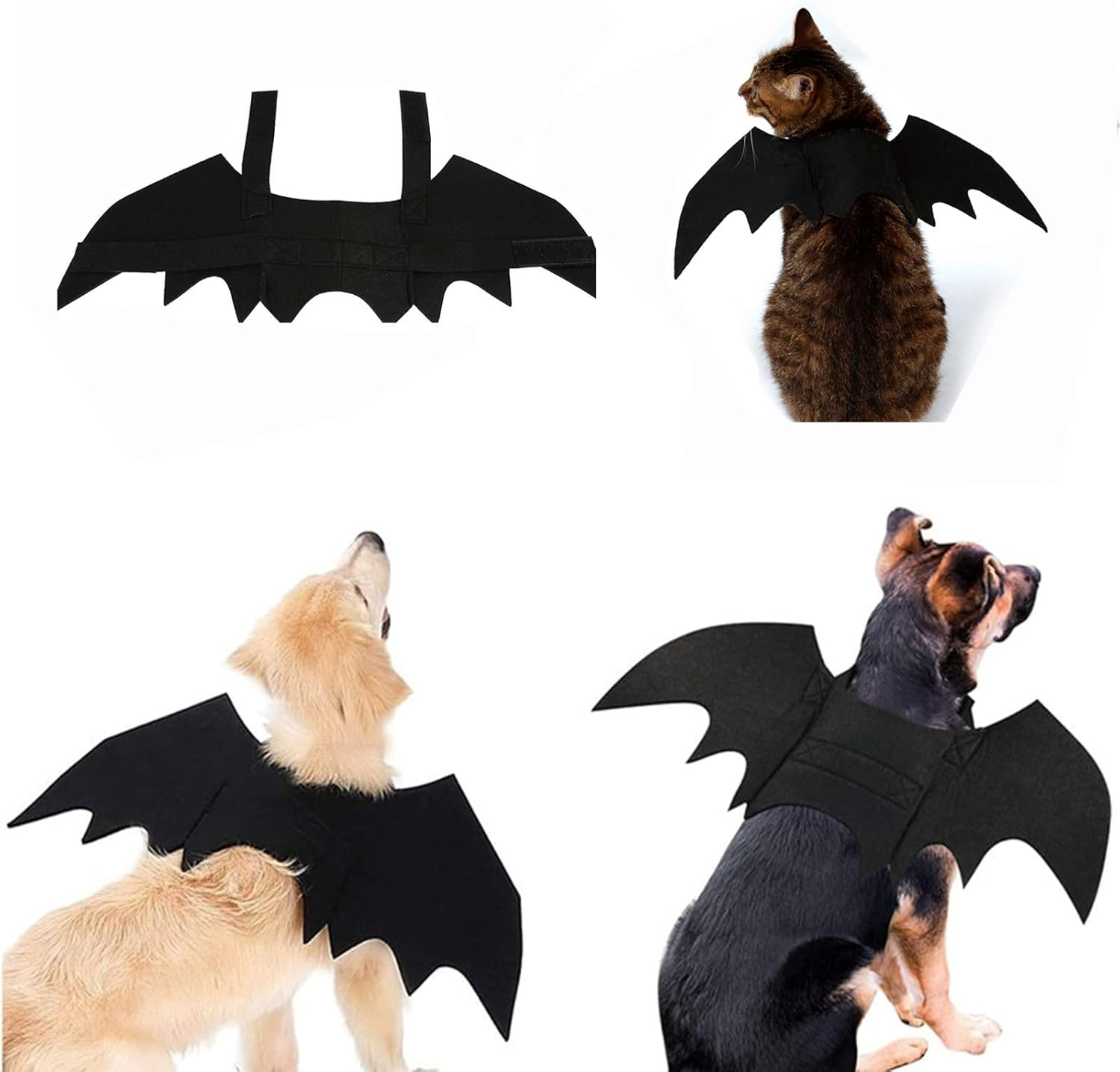 1 PCS Black Bat Wings Costume Halloween Pet Costume Pet Cosplay Cat and Dog Costumes for Party 45 Cm *19 Cm /17.7 In*7.5 in (S) image number 4