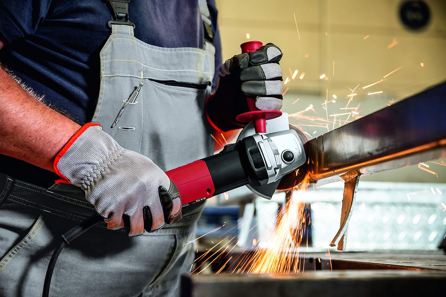 Flex 495255 Angle Grinder L 13-10 125-EC (1300 Watt, Grinder with Additional Handle, Idle Speed 10,000 /Min, Tool Holder M 14, Max. Sanding Body Diameter 125 Mm) image number 3