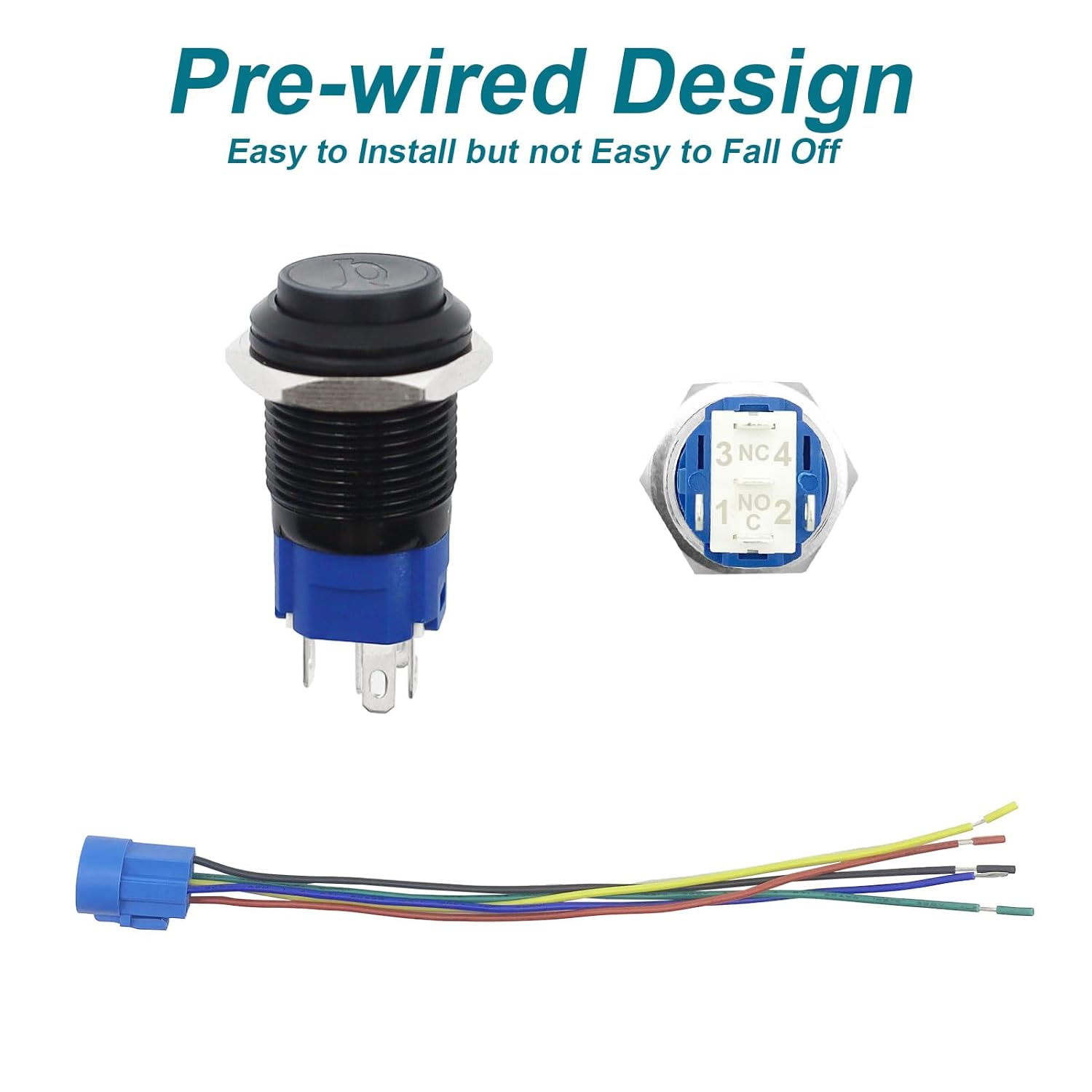 Horn Button, Momentary Button Switch, Car Modification Horn Switch, Push Button Switch, Rear Plug Harness image number 2