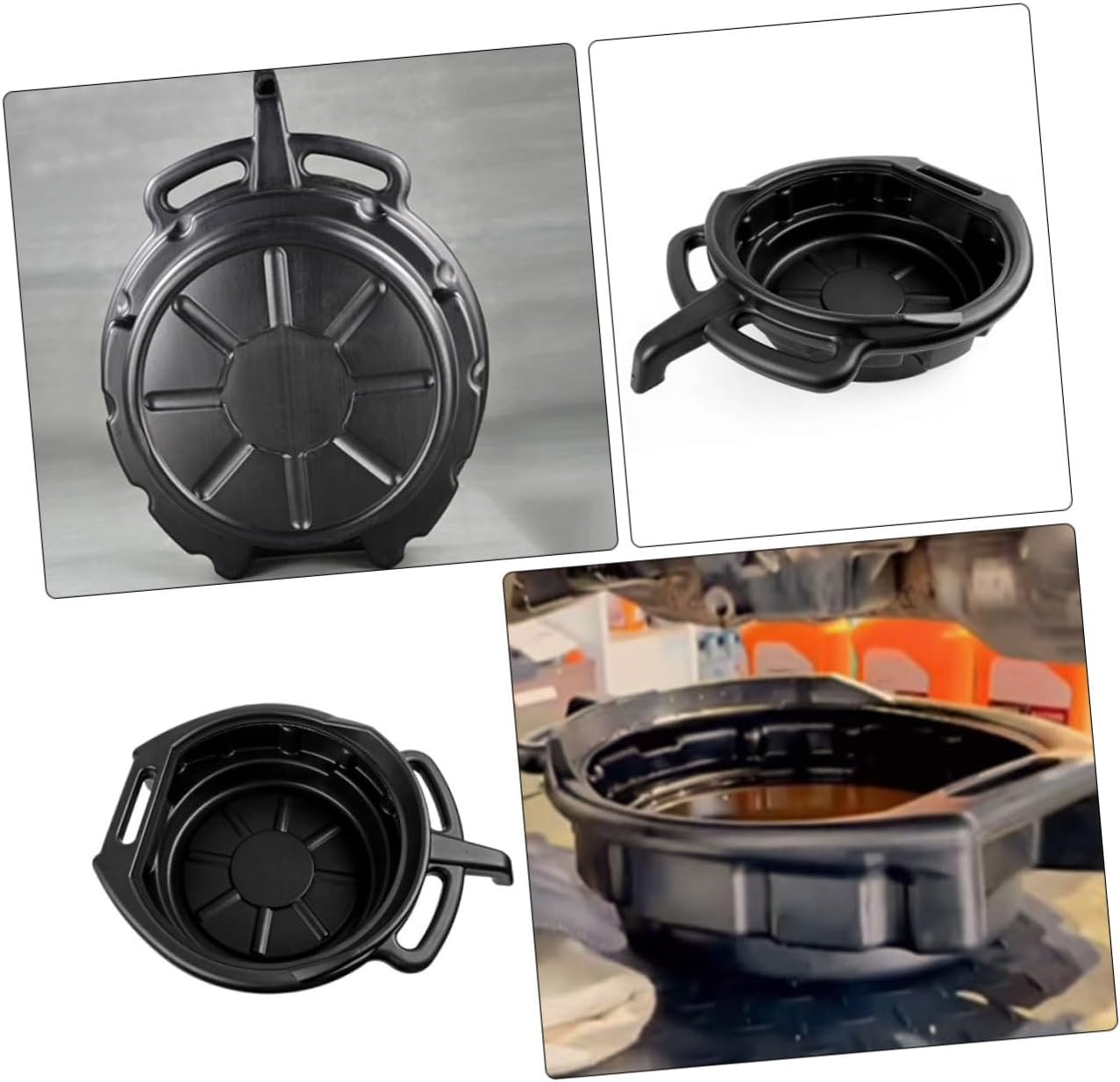 MUCKLILY Sturdy Pe Material Oil Pan 10L Waste Oil Container for Car Engine Repair image number 5