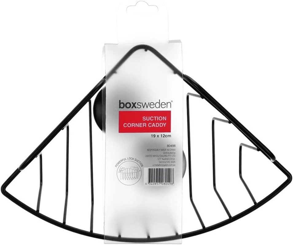 Boxsweden Bathroom Corner Wall Suction Rack Shower Caddy Shelf Organiser Holder image number 1