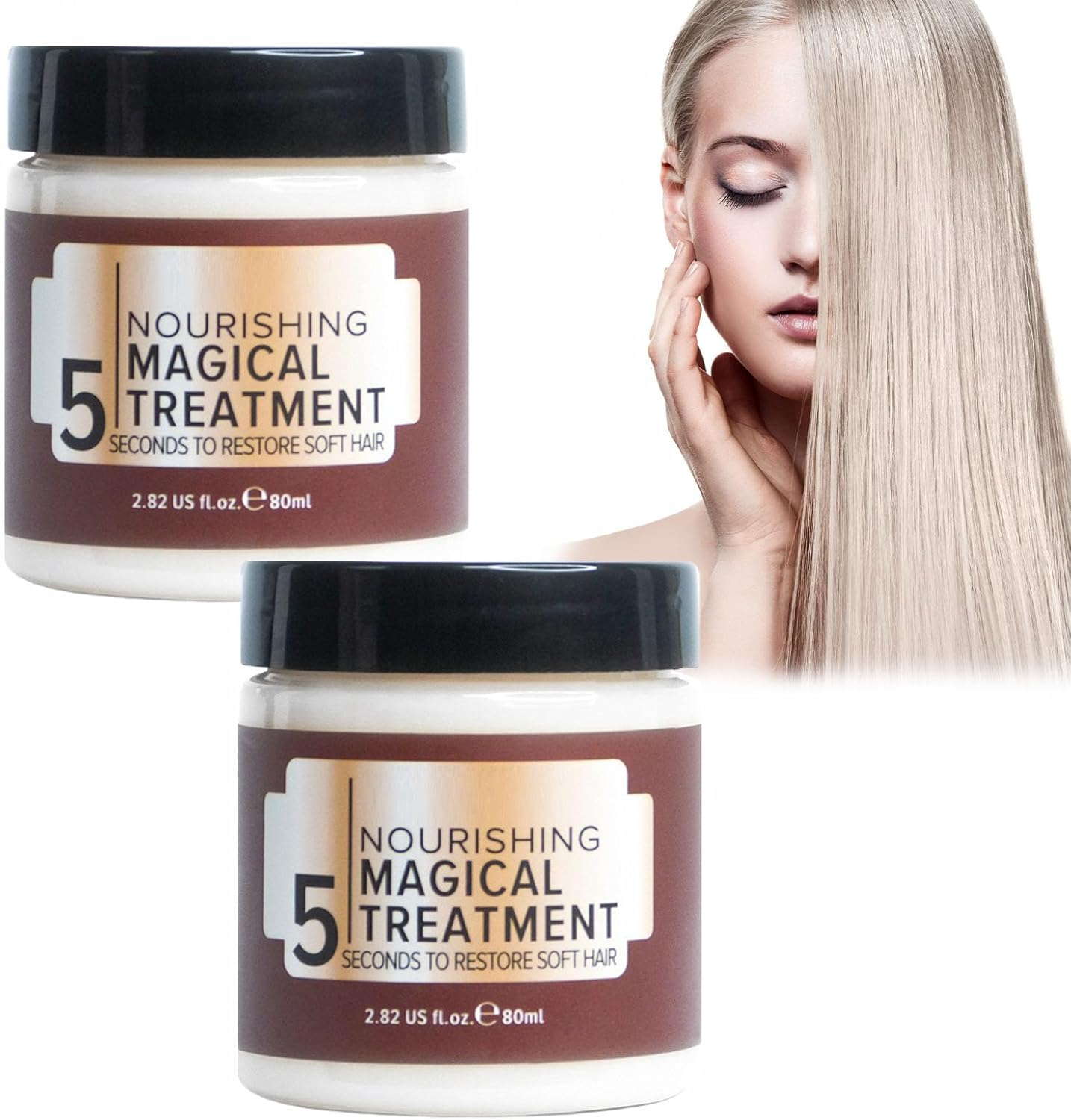 Vikada Nourishing 5 Magical Treatment Hair Mask, Hair Straightener Mask with Deep Repair Collagen, Nourishing Moisturizing Hair Cream, Deep Conditioning Hair Mask for Dry Damaged Hair (3PCS)