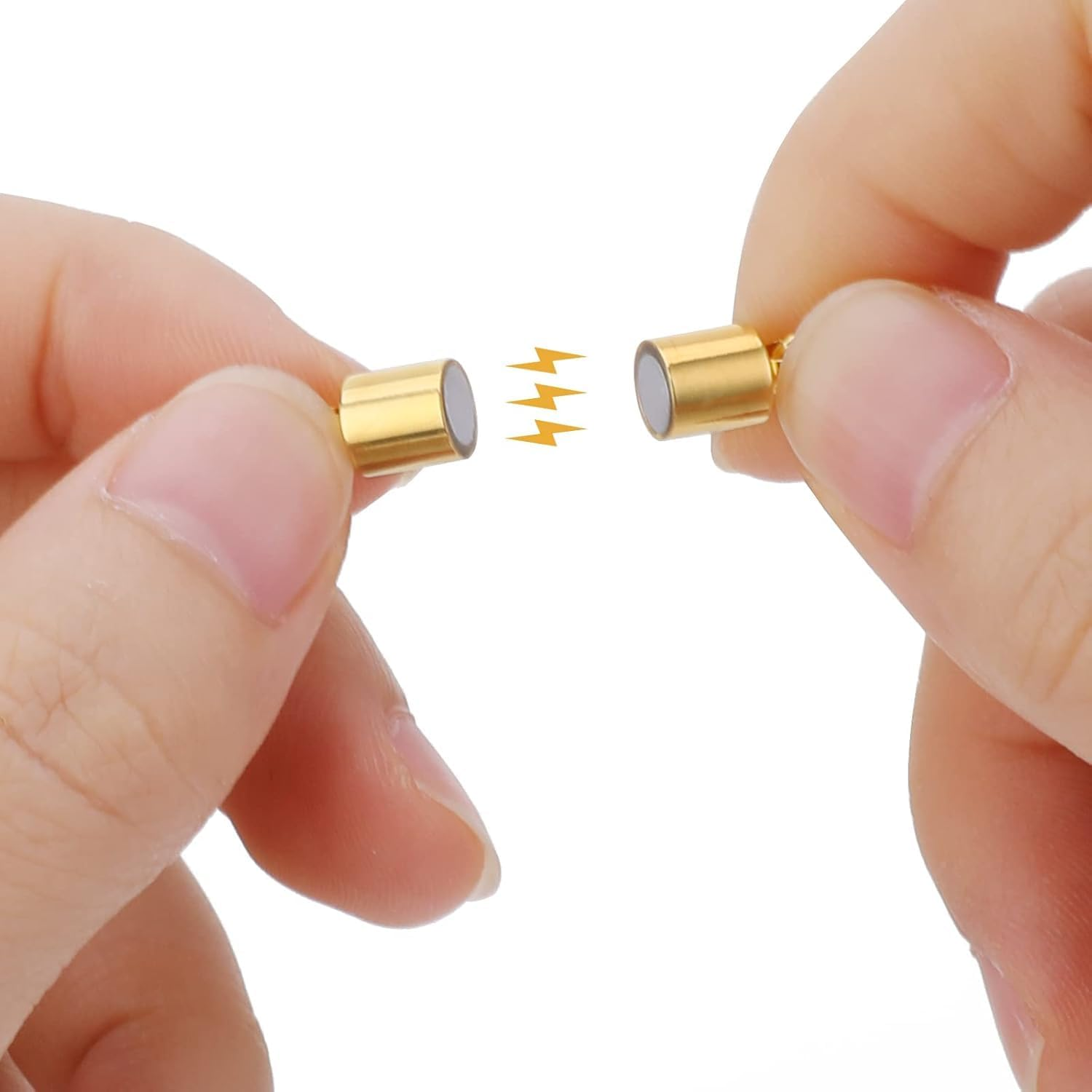 Lyfengdeam 12PCS Double Lobster Clasp Magnetic Necklace Clasps and Closures, Gold and Silver Adjustable Necklace Extenders, Necklace Bracelet Extender Jewelry Making DIY (6 X 45Mm) image number 4