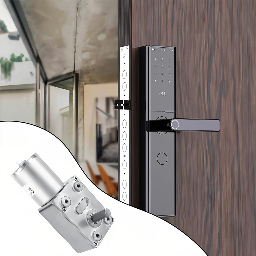 Joyzan Worm Geared Motor, Dc 12V Gear Box Motor Reversible High Torque Electric Motor Electric Drive Reduction Motor for Windows Door Opener and Miniature Winch (6RPM) image number 4