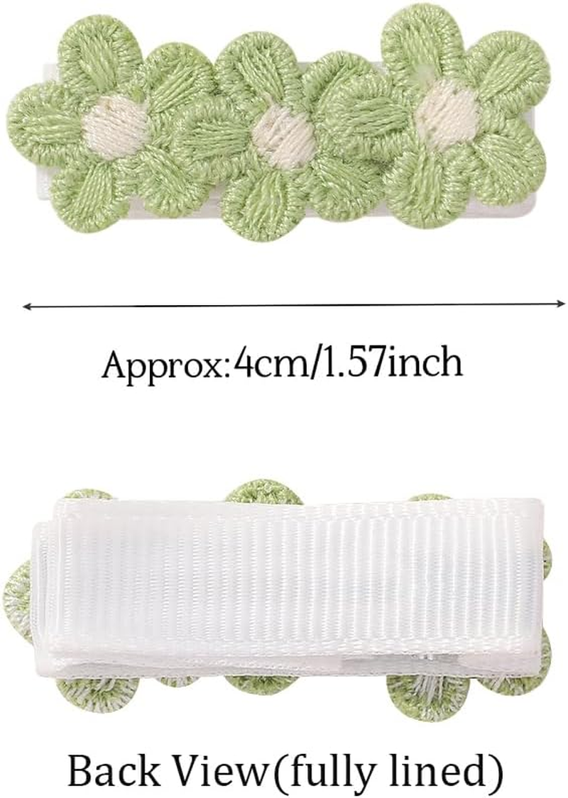 Baby Hair Clips -12Pcs Tiny Hair Barrettes for Baby Girls Fully Lined Wrapped by Soft Fabric Cloth Flower Hair Clips for Toddlers Girls Infants Kids image number 2