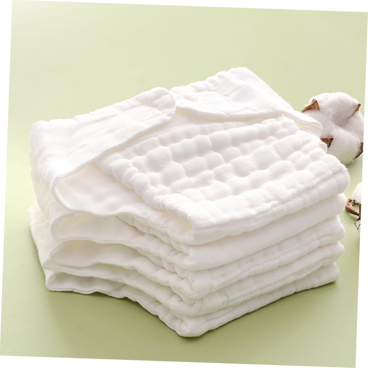 5Pcs Newborn Nappies Reusable Cloth Diaper Inserts Soft Absorbent Cotton Nappy Pads Liners Cloth Insert image number 2