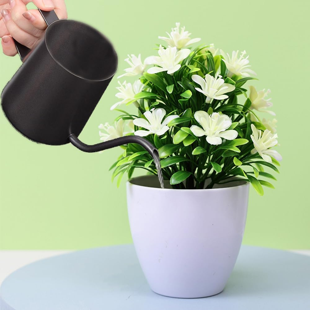 1PCS Watering Can Indoor Plants, Indoor Watering Can 350 Ml, Small Watering Can with Long Spout, Stainless Steel Plant Watering Can,Long Spout Small Water Can,Outdoor Garden Flowers Decorative image number 1