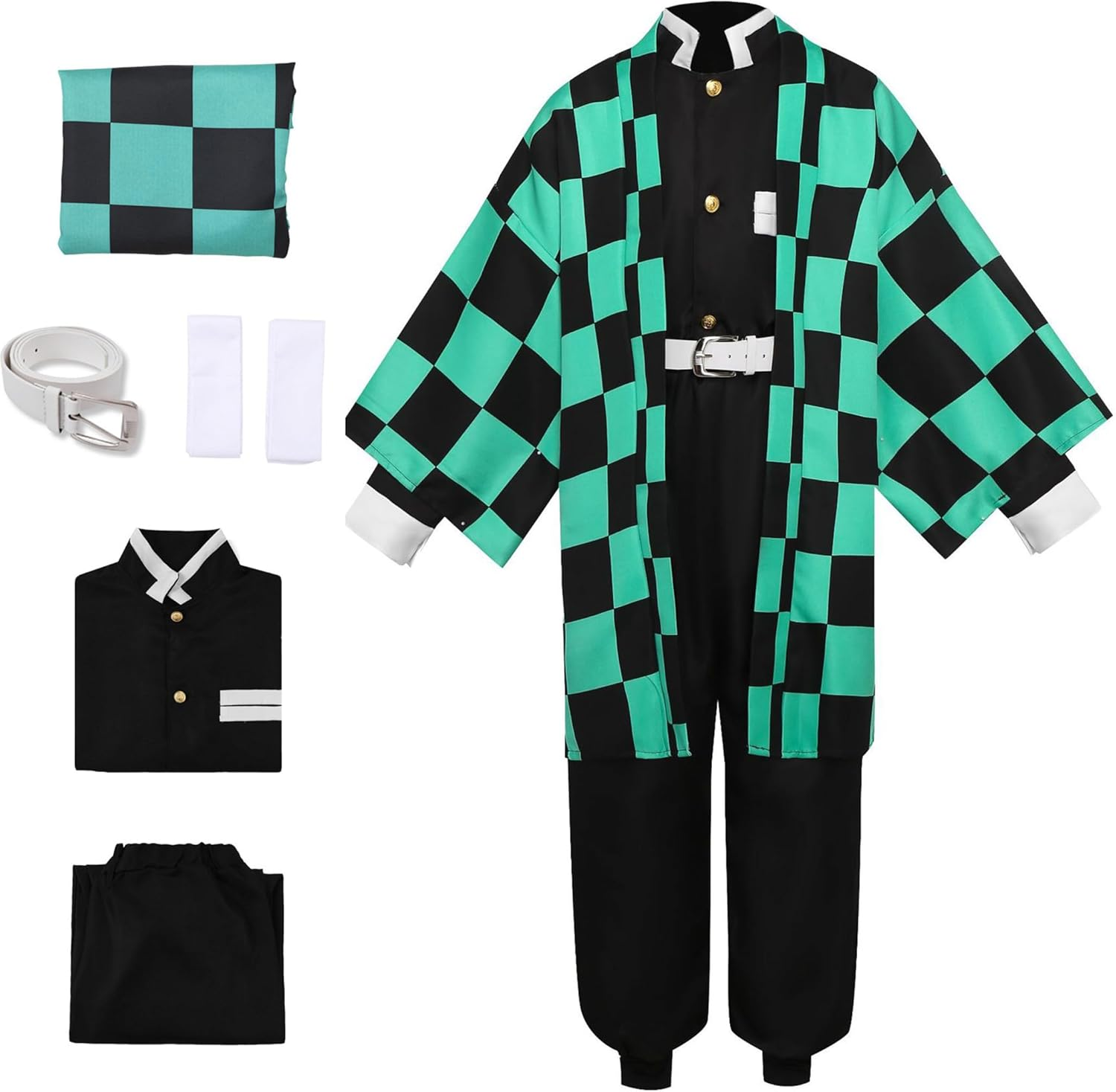 Adult Halloween Costumes for Women or Men Anime Cosplay Tanjiro Kimono