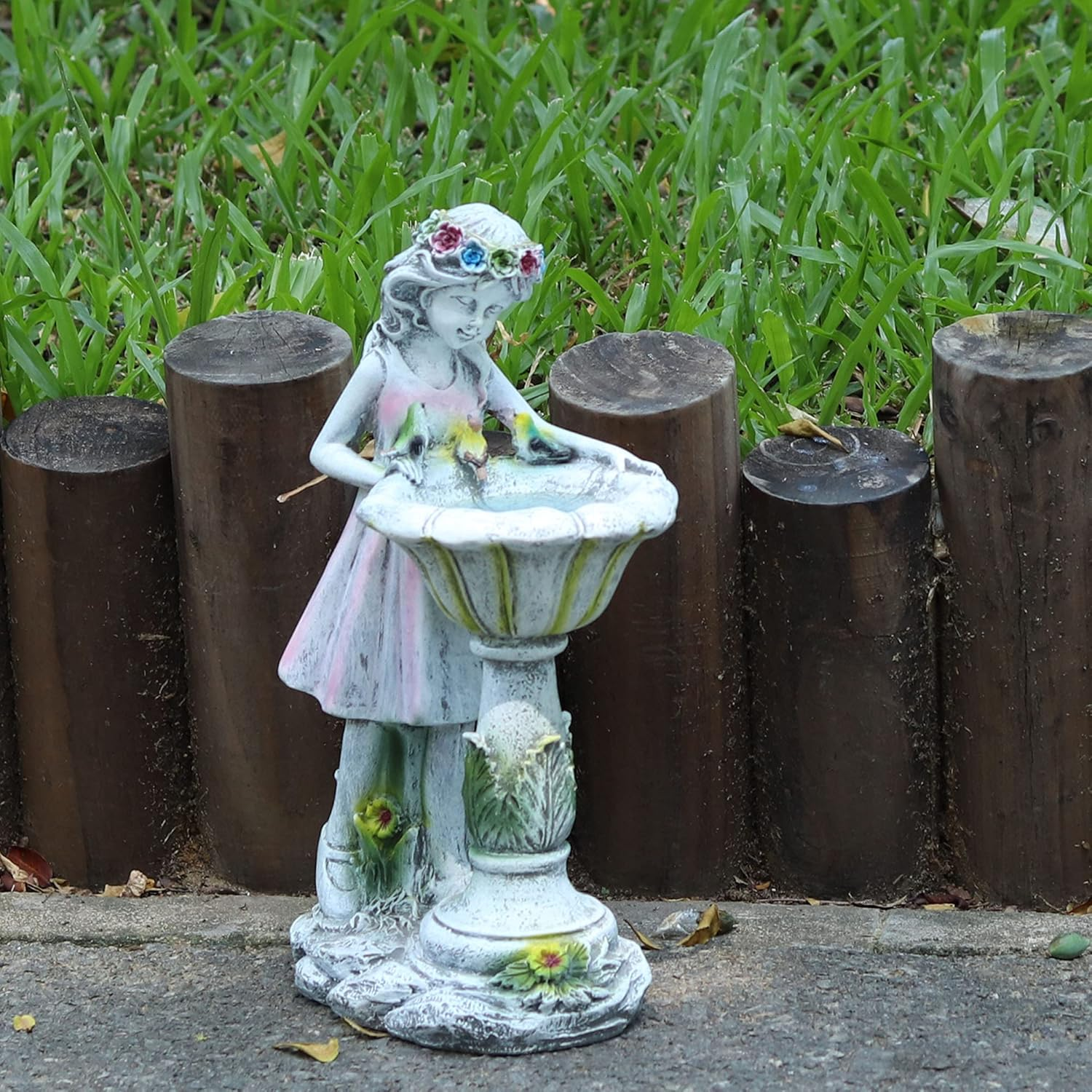 Voveexy Fairy Garden Statue, Solar Garden Angel Figurine Outdoor Decoration Waterproof Resin Garden Sculpture for Patio Yard Lawn Porch Art Decoration Ornament Housewarming Christmas Birthday Gift image number 3