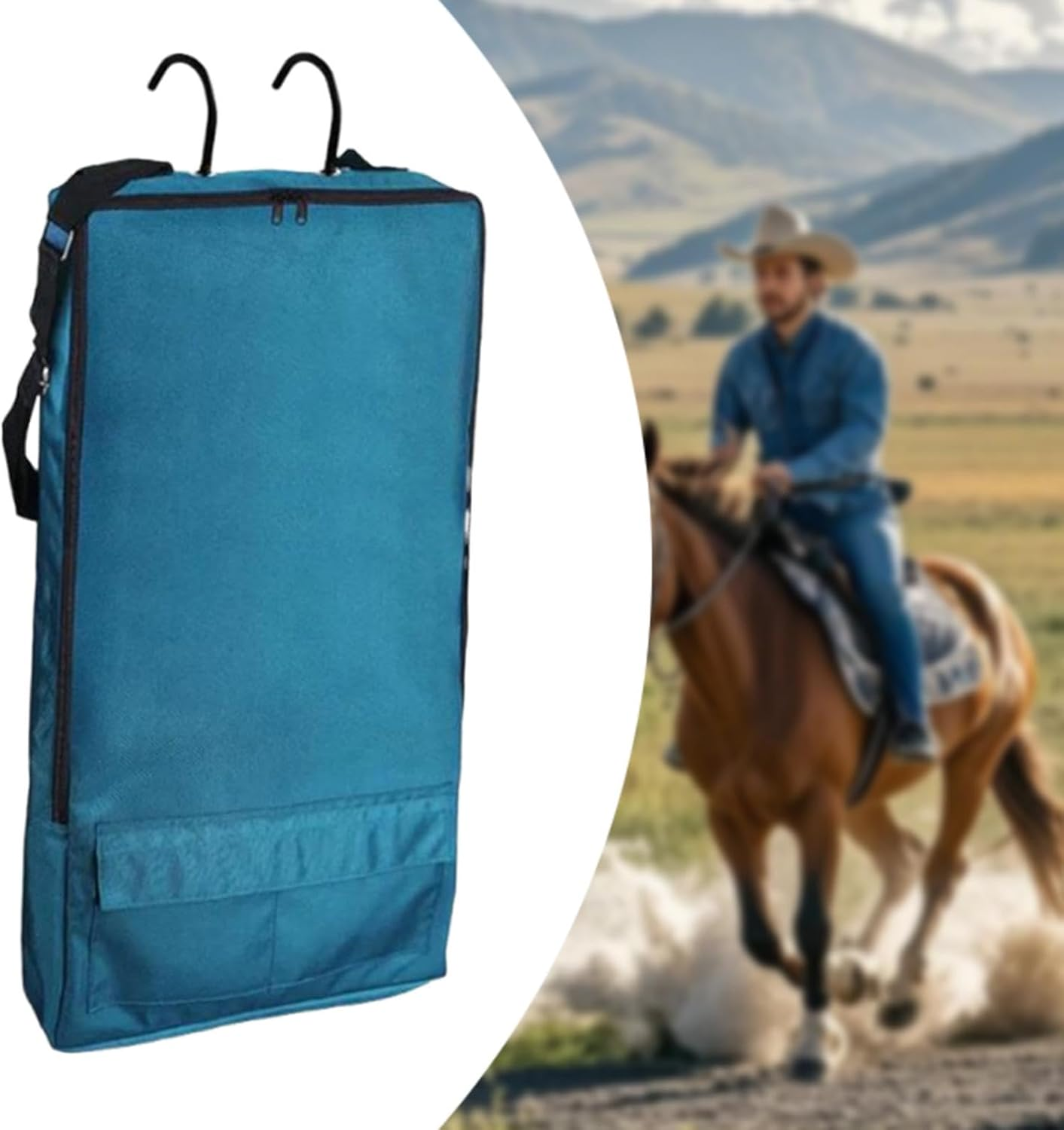 Amagogo Bridle Bag with 3 Prong Tack Rack Bridle Bag for Horses, Horse Tack Carry Bag,For Headstalls