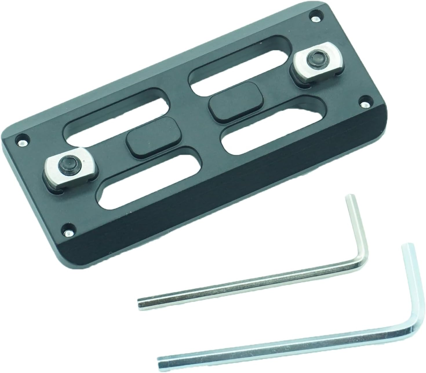 AR Mlok Arca Rail Tripod Ball Head Mount Adapter - Bog Tripod Ballhead Quick Release Plate,Compatiable RRS Dovetail, 2 Mlok Slot Interface Black - Black image number 2