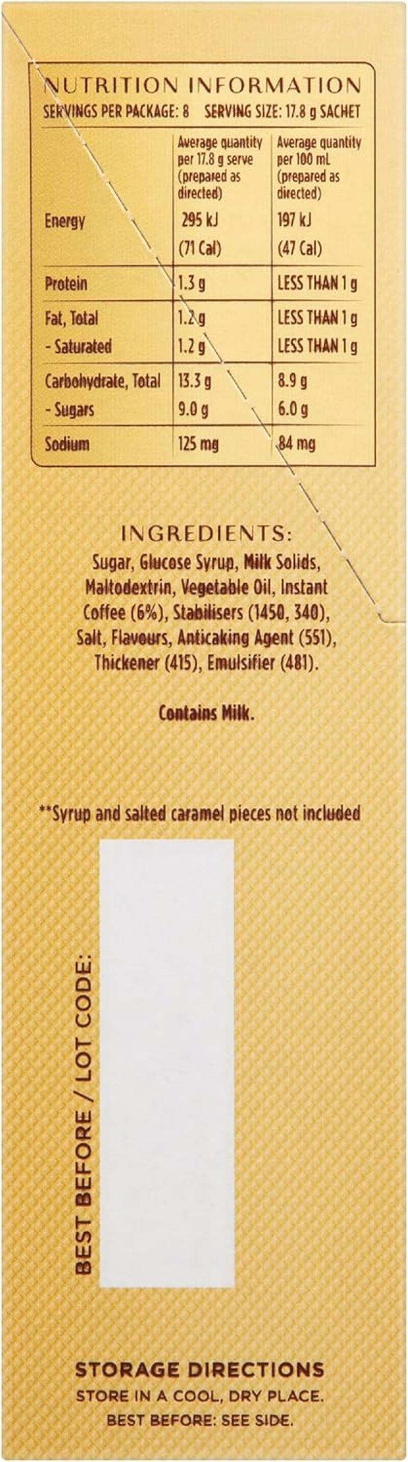 Moccona Iced Hot Salted Caramel Instant Coffee (Case of 5) image number 1