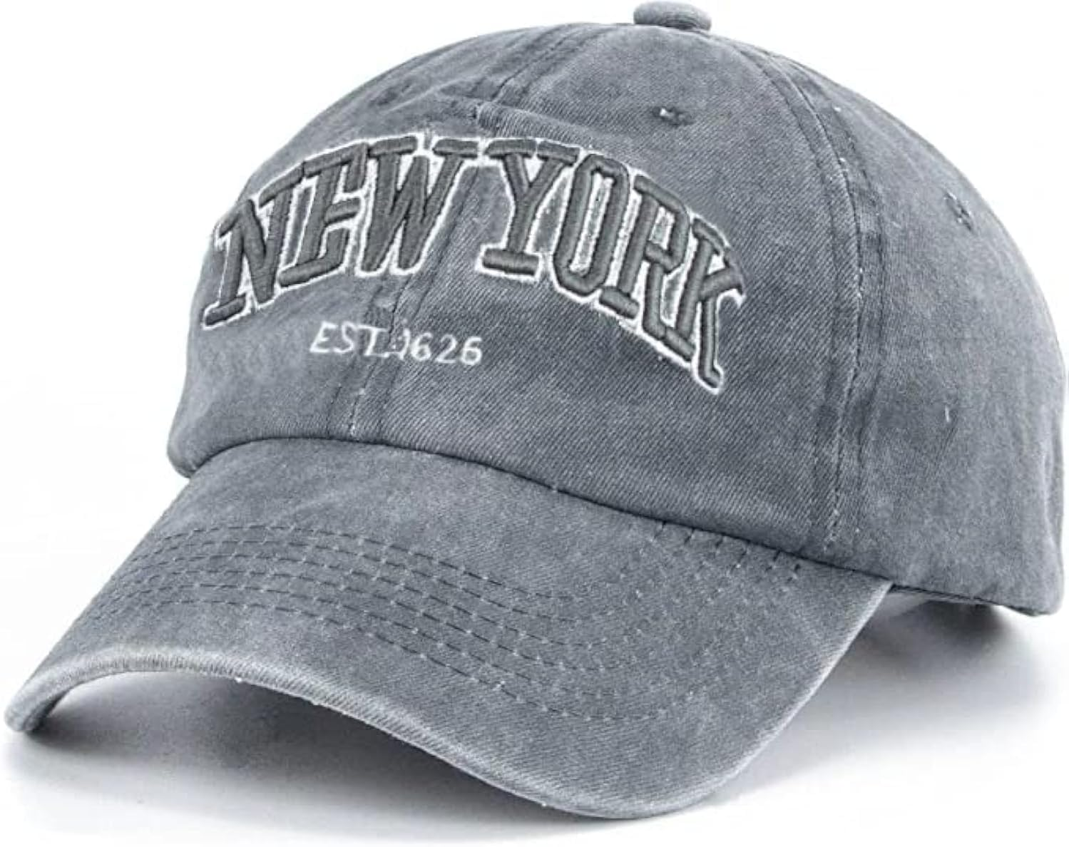 Baseball Hat New-York Distressed-Adjustable-Strapback - Washed Twill Dad Hat Unisex