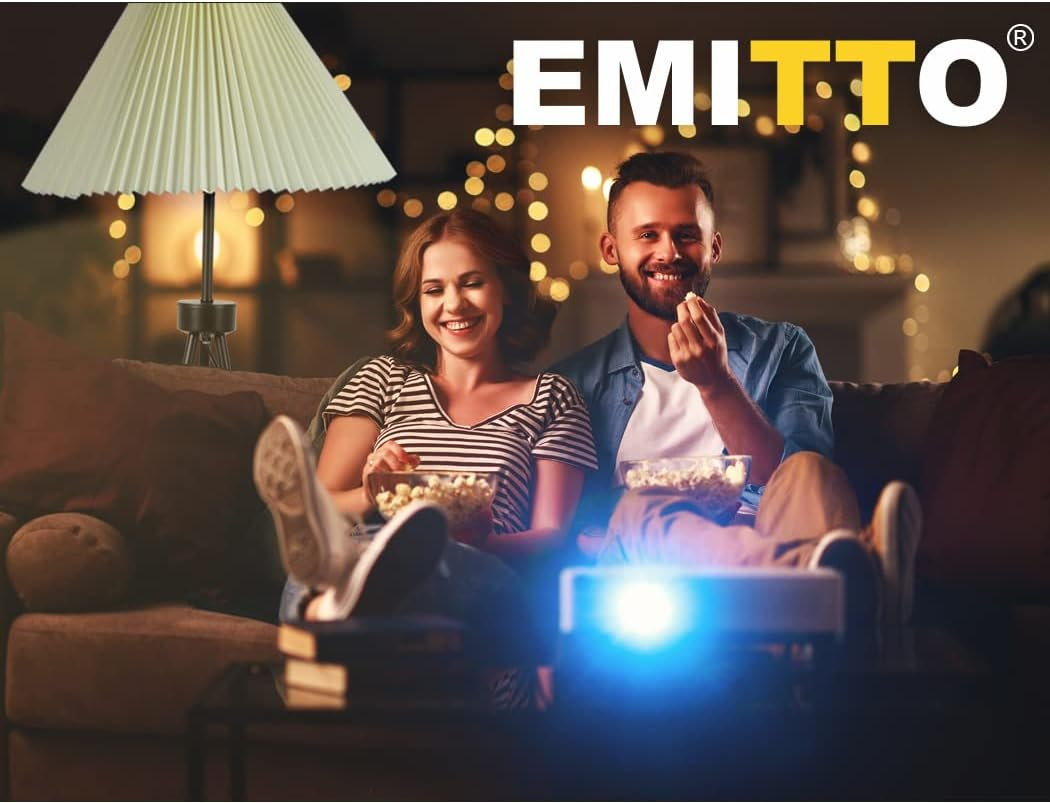 EMITTO Modern Tripod Floor Lamp Linen Fabric Lampshade Home Decor Reading Beige image number 7