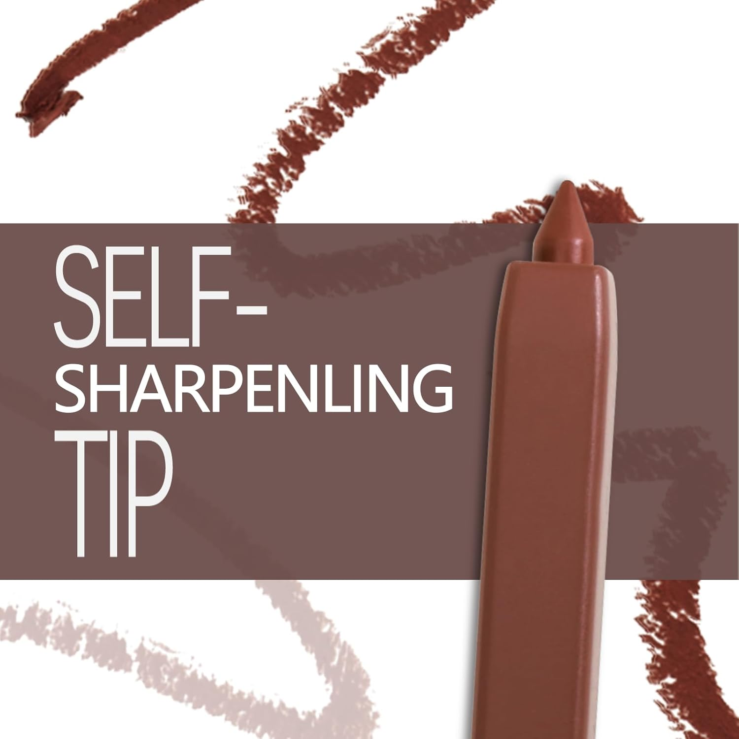 Matte Lip Liner Pencil,Highly Pigmented Retractable Lip Crayon,All Day Wear Nude Lipstick with Sharpener,Waterproof Brown Lipliner image number 1