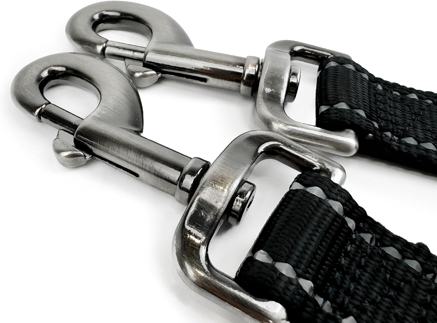 Huskimo Dog Lead Split, Black, Small &ndash; Adjustable Double Lead with Swivel Ring, 17-30Cm image number 2