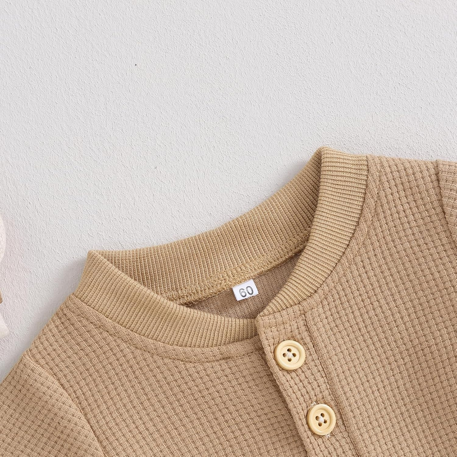 Kuriozud Newborn Baby Boy Summer Clothes Button Short Sleeve Romper Bodysuit Shorts Set Infant Soft Waffle Outfit image number 5