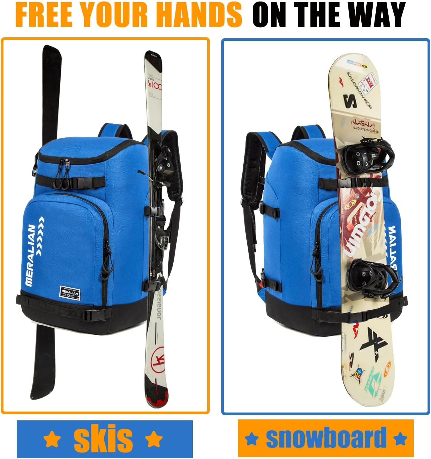 Ski Boot Bag - 50L Ski Boot Travel Backpack Waterproof Snowboard Boot Backpack for Travel Stores Gear Including Helmet, Goggles And image number 5