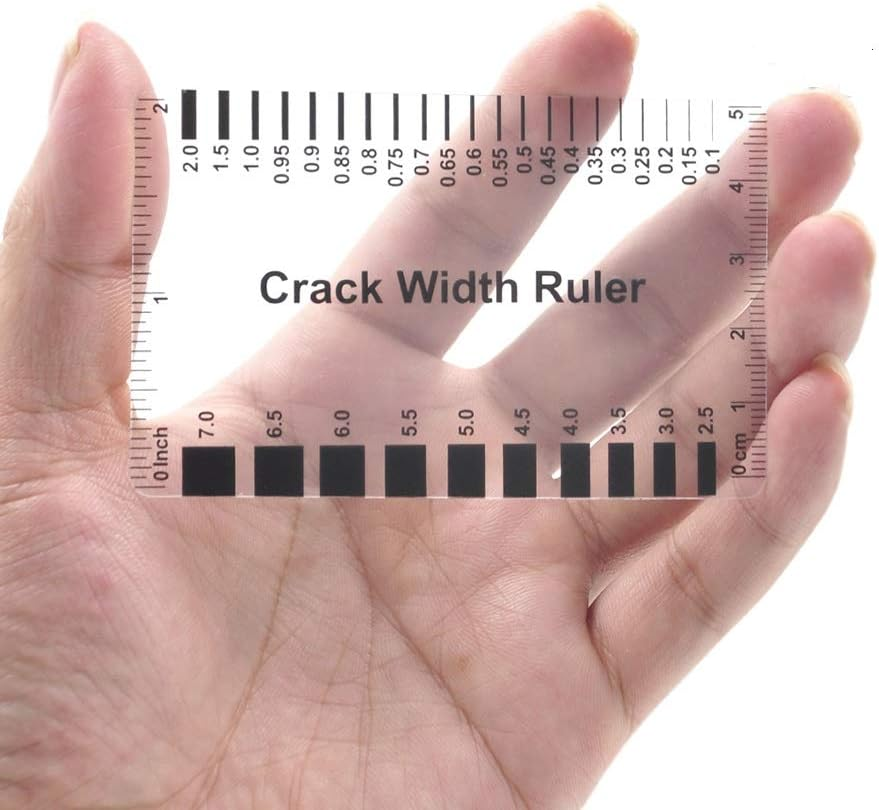 Aspire Concrete Crack Width Ruler, Crack Ruler Range 0.004-0.100 Inches (0.10-2.50 Mm) and Range 0.1-7.0 Mm, Pack of 10 - Gloss Clear B image number 6