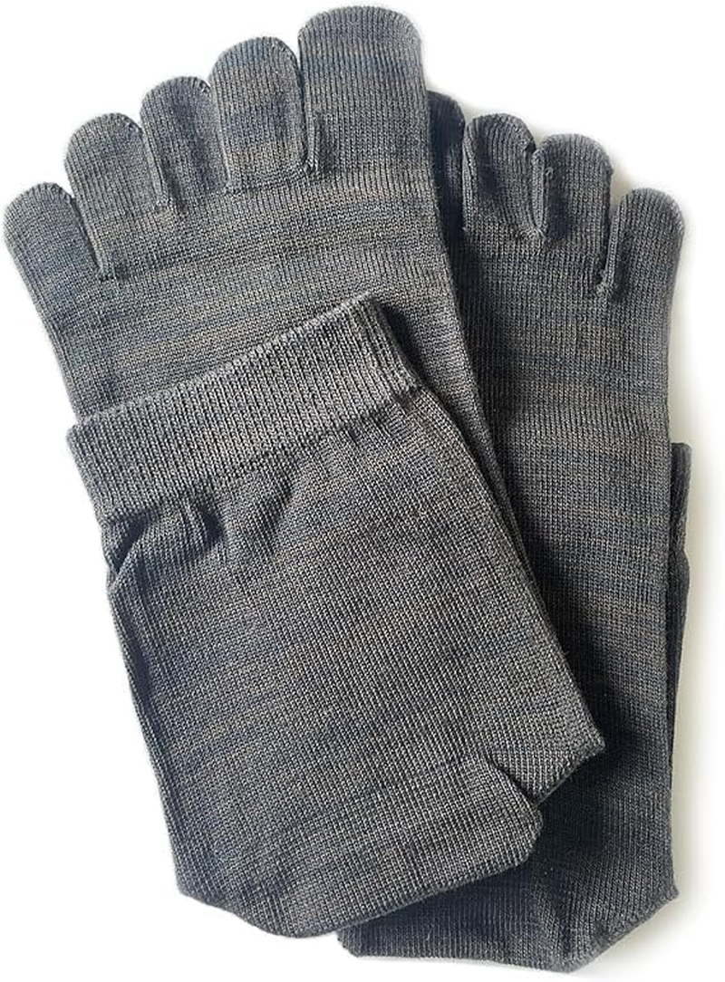 Organic Cotton Toe Socks for Men Split Athletic Bunion Spacer Foot Alignment Individual Separator Socks image number 3