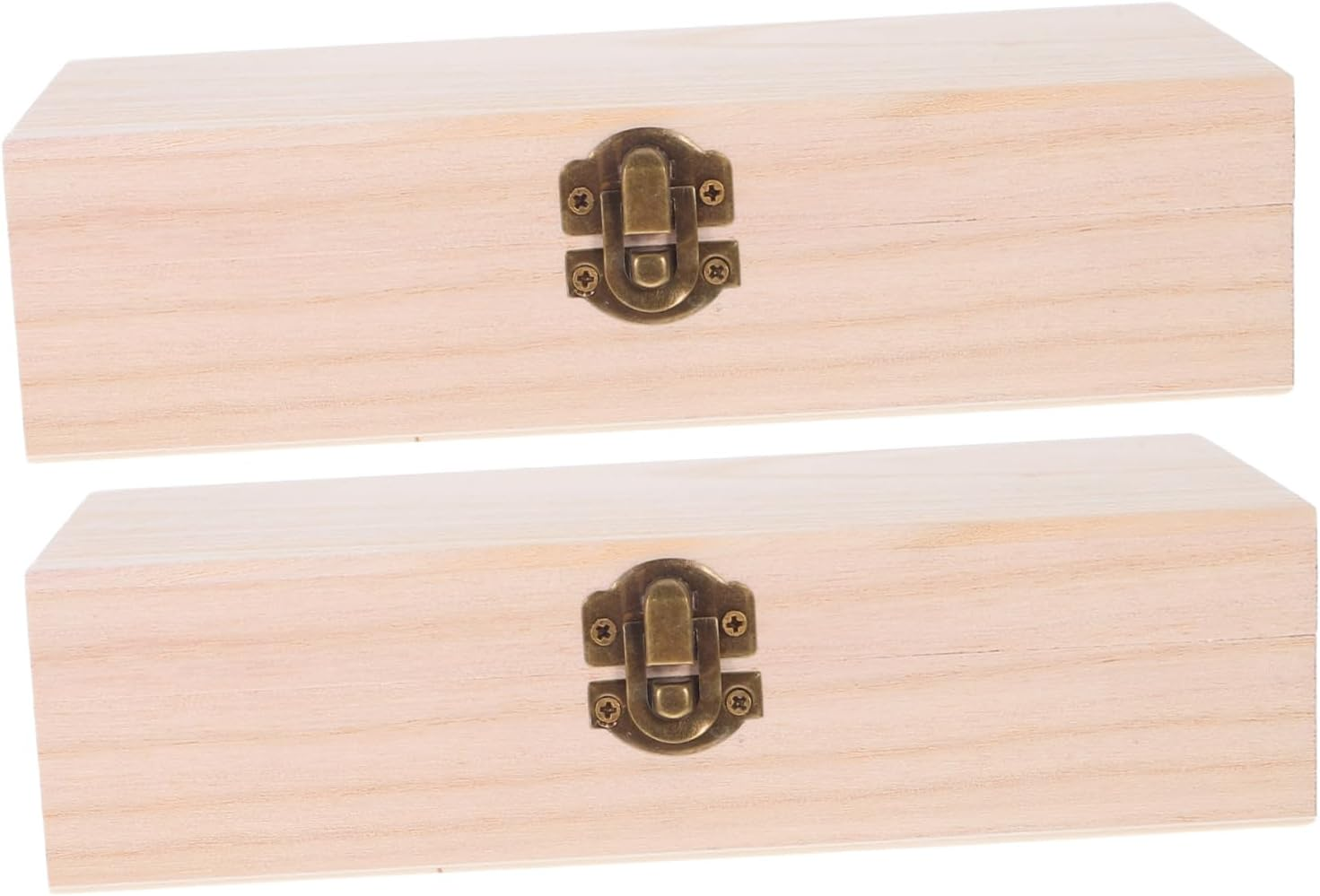 2Pcs Versatile Crafting Treasure Chest with Hinged Lid Clasp for Jewelry Keepsakes and DIY Decoration image number 3