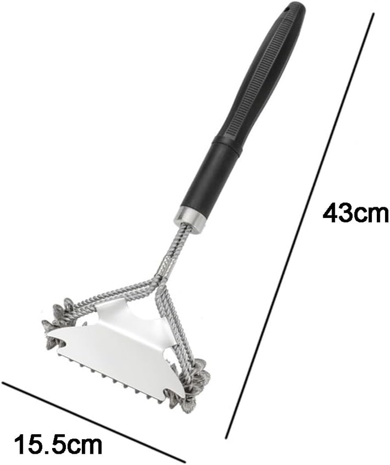 Grill Brush and Scraper Bristle Free, Grill Brush for Outdoor Grill, 3-Layer Steel Wire Bristle, 43CM Stainless Steel BBQ Brush for Grill Cleaning, Accessories Gifts for Men image number 1