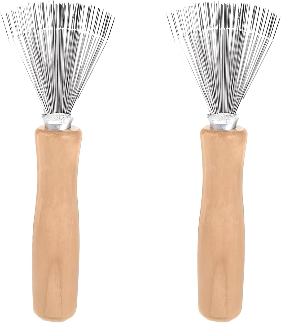 Brush Cleaner, Hair Brush, Pack of 2 Hair Brush Cleaner, Comb Cleaning Tool with Wooden Handle, Mini Hair Brushes, Cleaner Tool for Cleaning Brushes, Combs, Bath Mats, Carpets image number 1