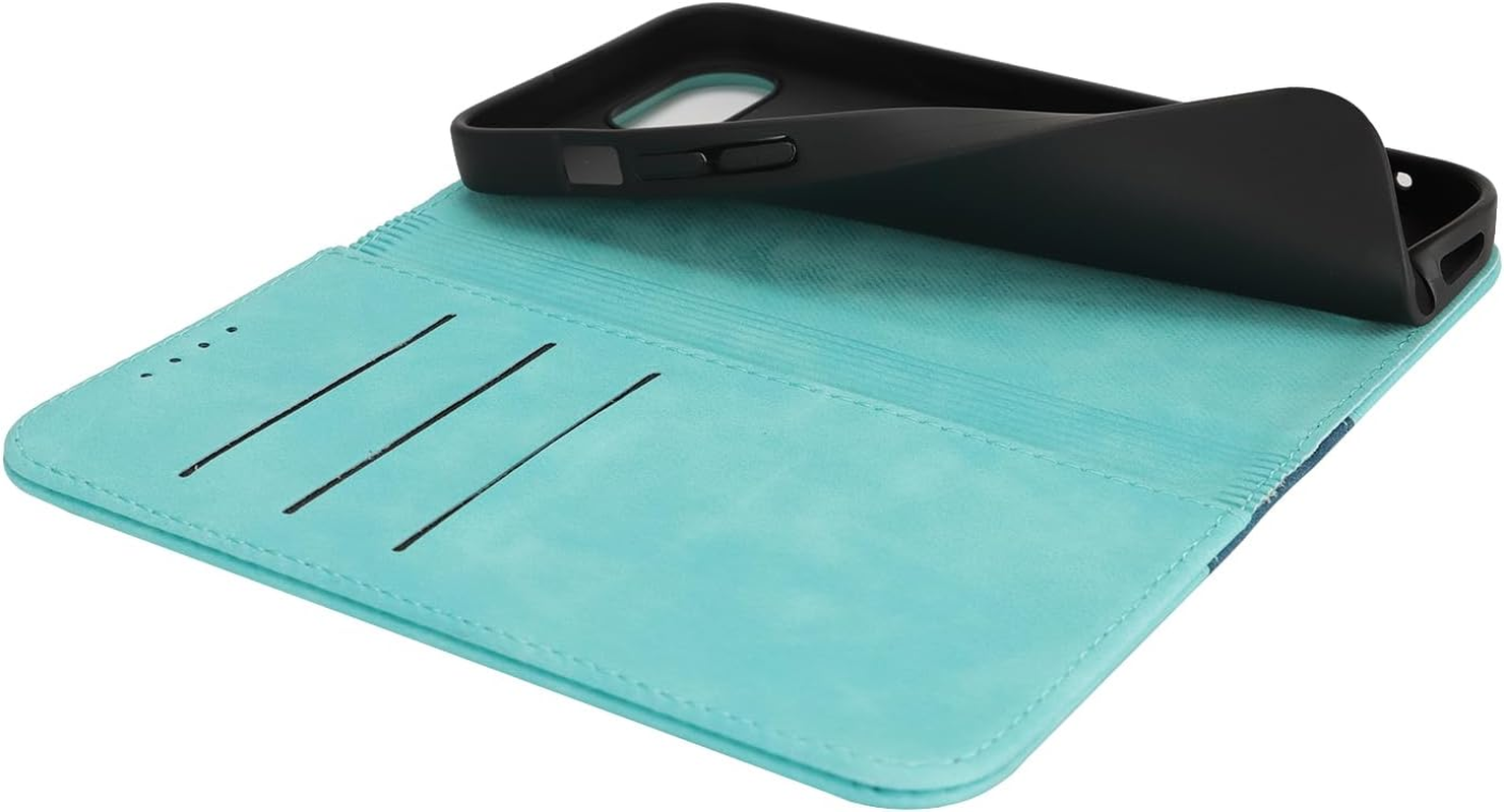 Cavor for Iphone 16E Case,Premium Leather Folio Flip Wallet Case Cover Magnetic Closure Book Design with Kickstand Feature & Card Slots(6.1")-Sky Blue image number 5