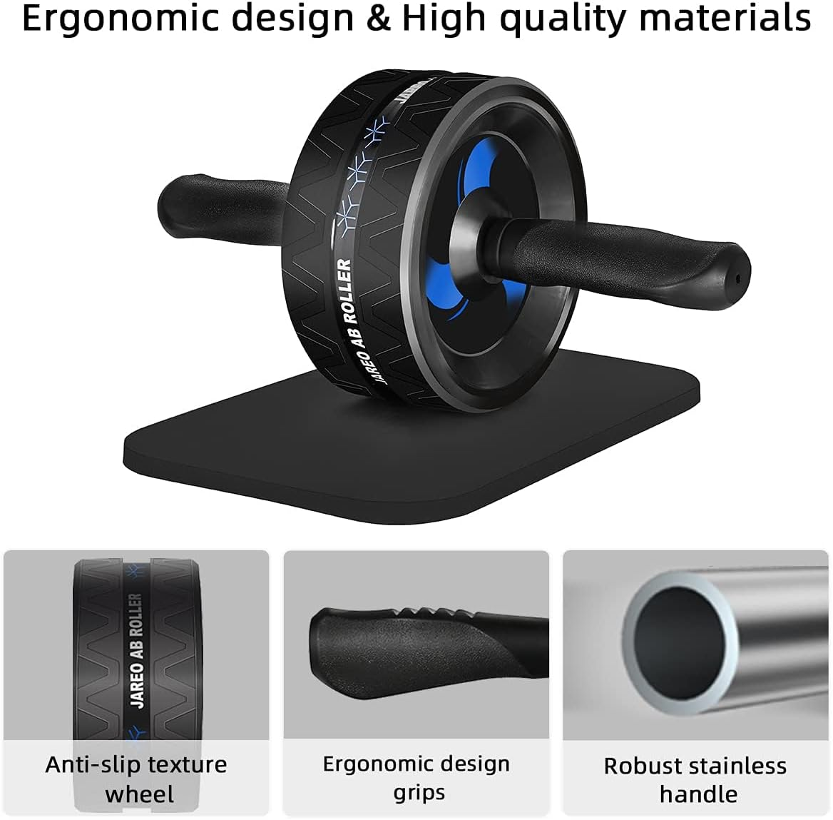 Psiven Ab Roller Wheel, Abs Workout Equipment for Abdominal Core Strength Training, Home Gym Fitness Equipment for Core Workout with Knee Pad, Exercise Wheel for Men and Women image number 4