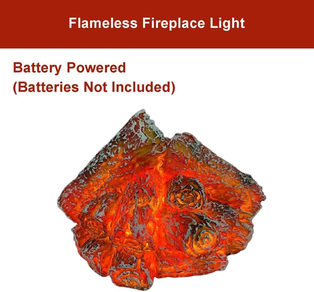 LED Artificial Fire Flame Light, Flameless Fireplace Light LED Fireplace with Realistic Log Wood Burning Flame Easy to Use image number 4