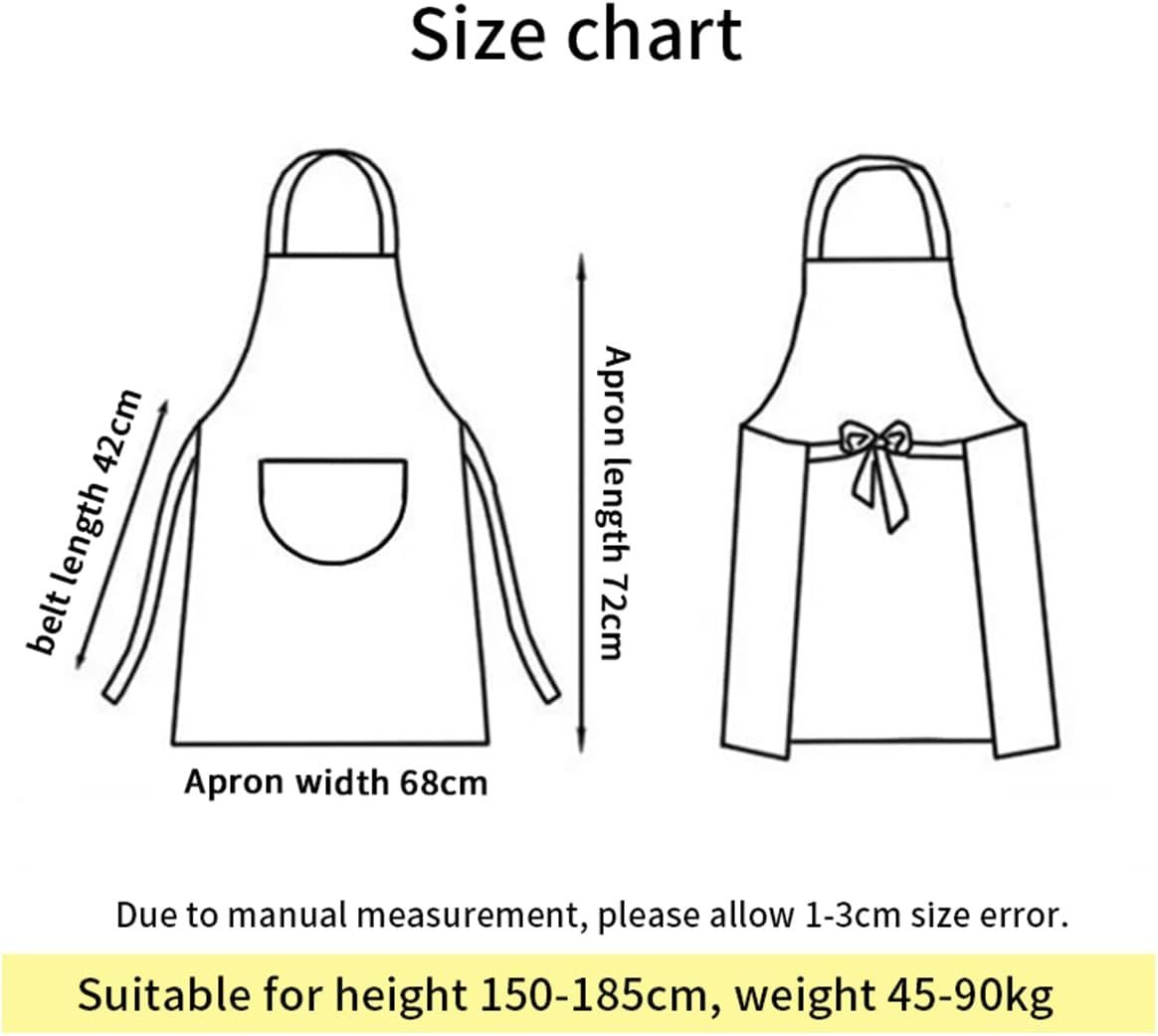 2 Pack Kitchen Cooking Aprons, Waterproof and Oil-Proof Wipe-Able Hand Apron, Chef Apron with Pockets for Women Men Black