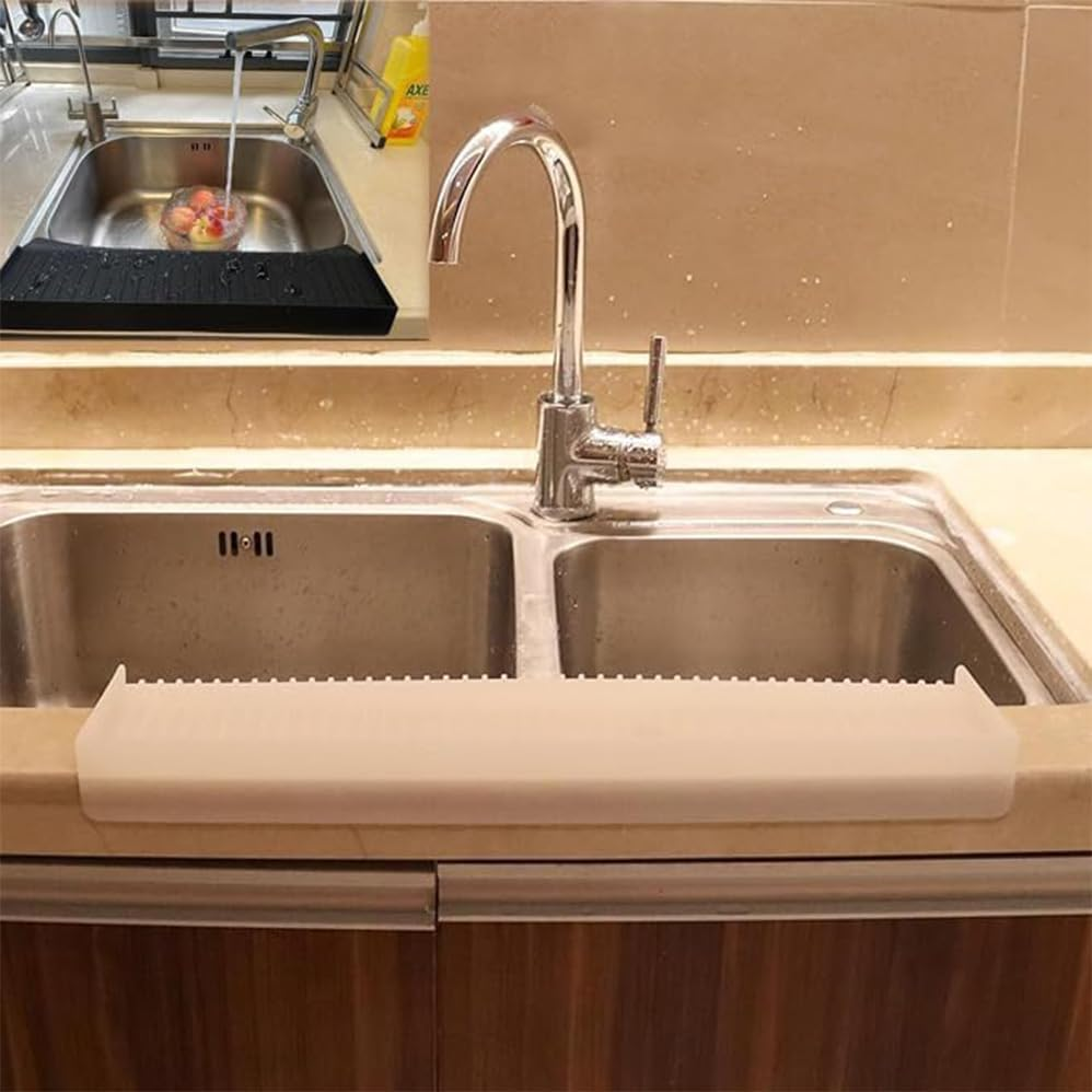 50.8 * 10.5Cm Silicone Kitchen Sink Splash Guard, Kitchen Edge Guard, Gray Sink Mat, Kitchen Sink Mat, Adjustable Countertop to Fit Various Kitchen image number 1