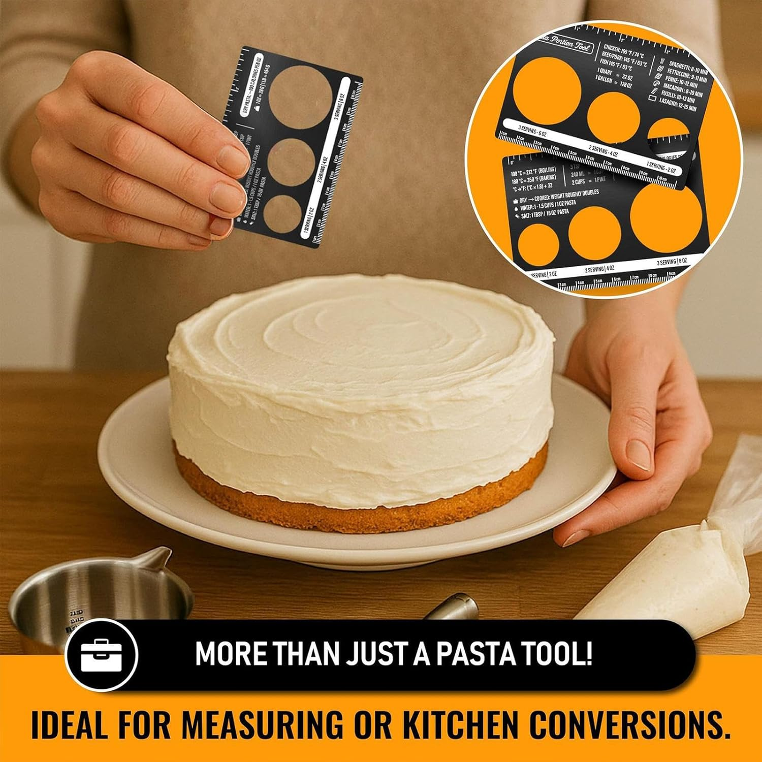 Gungtj Pasta Measuring Tool | Kitchen Noodle Measure Ruler,Pasta Portion Measure Tool - for Meal Prep Restaurant Home Travel Farmhouse Cafe Cooking image number 6