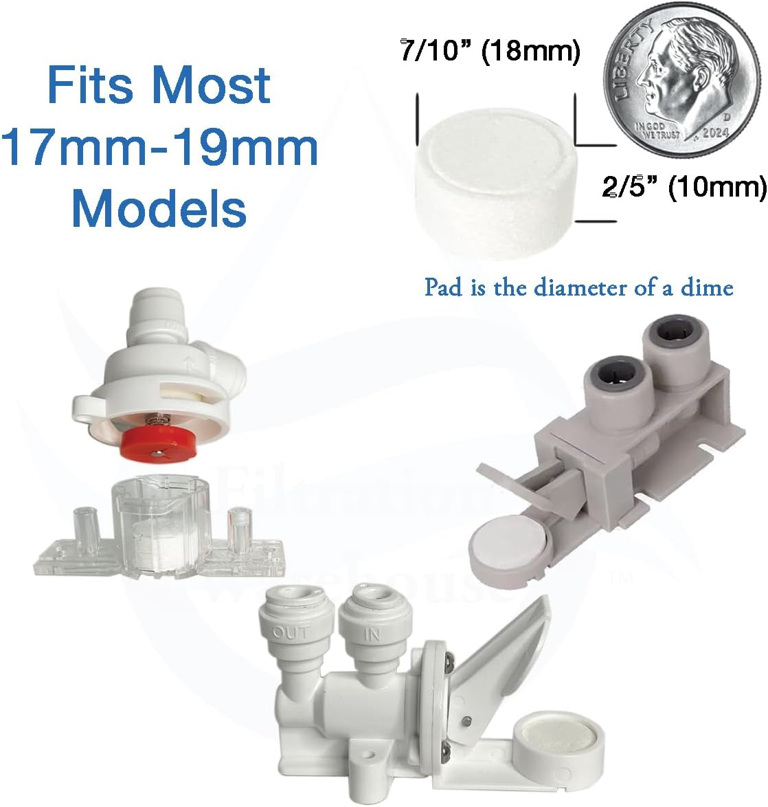 18Mm 10, 25, or 50 Pack Leak Stop Valve Replacement Pads, US Company! Support American Businesses! for Automatic Leak Detectors, Water Stop Valves, under Sink RO Reverse Osmosis, Filtration (10-Pack) image number 6