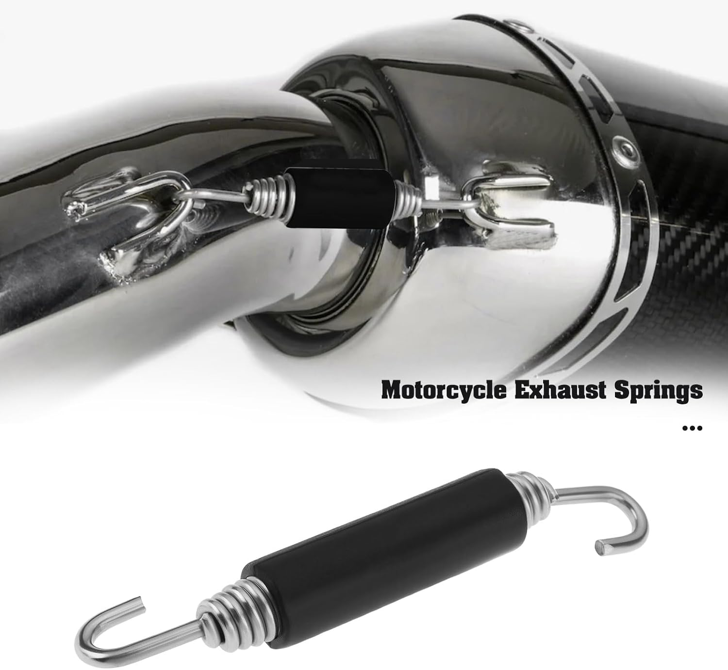 Briny River 2PCS Motorcycle Exhaust Expansion Springs 8.5Cm Motorbike Exhaust Tension Spring for Motorcycle Scooter - 1X Spring, 1X Spring Hook image number 7
